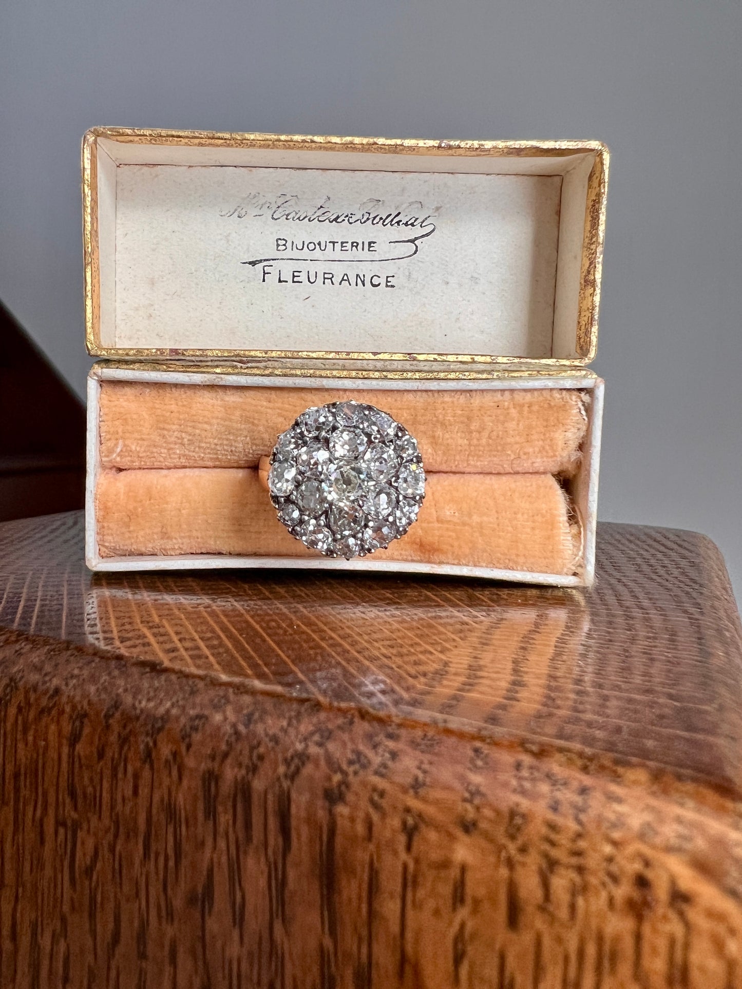 XL Fabulous ANTIQUE 2.75 Carat 19 Old Mine Cut DIAMOND Daisy Cluster Ring 14k Gold French Belle Epoque