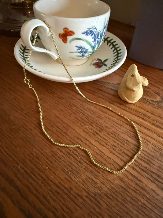 Vintage Gold Filled Box Chain Liquid Snake Tube Chain Layering Necklace Amerik