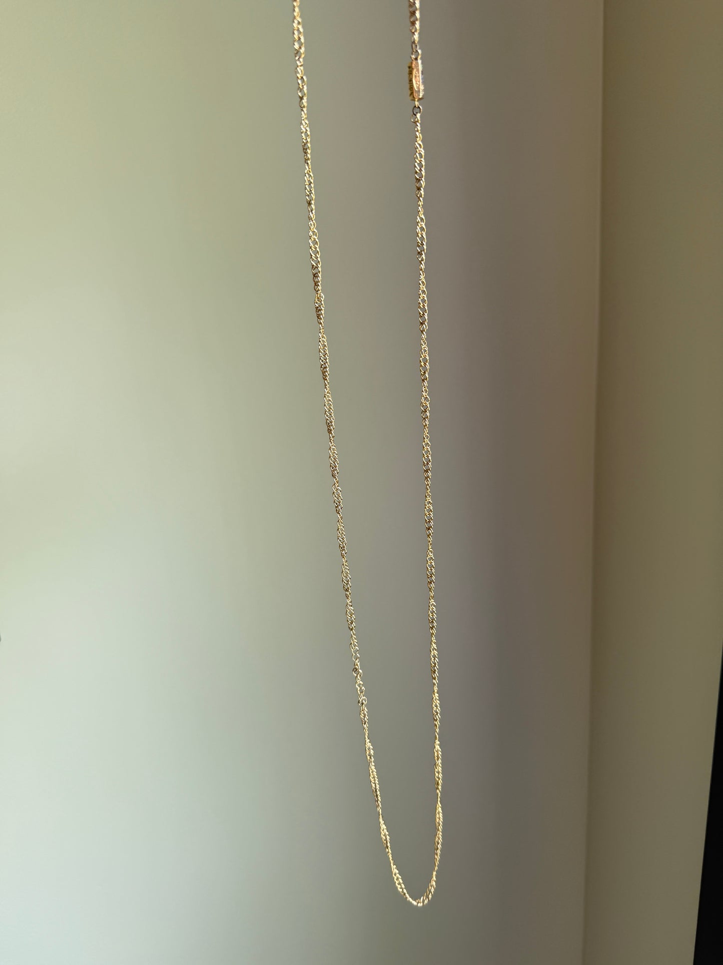 Victorian ANTIQUE 43" Long HEAVY French Hand Made 25g 18k Gold Circle Link Chain Enamel Floral Barrel Clasp Circle Links