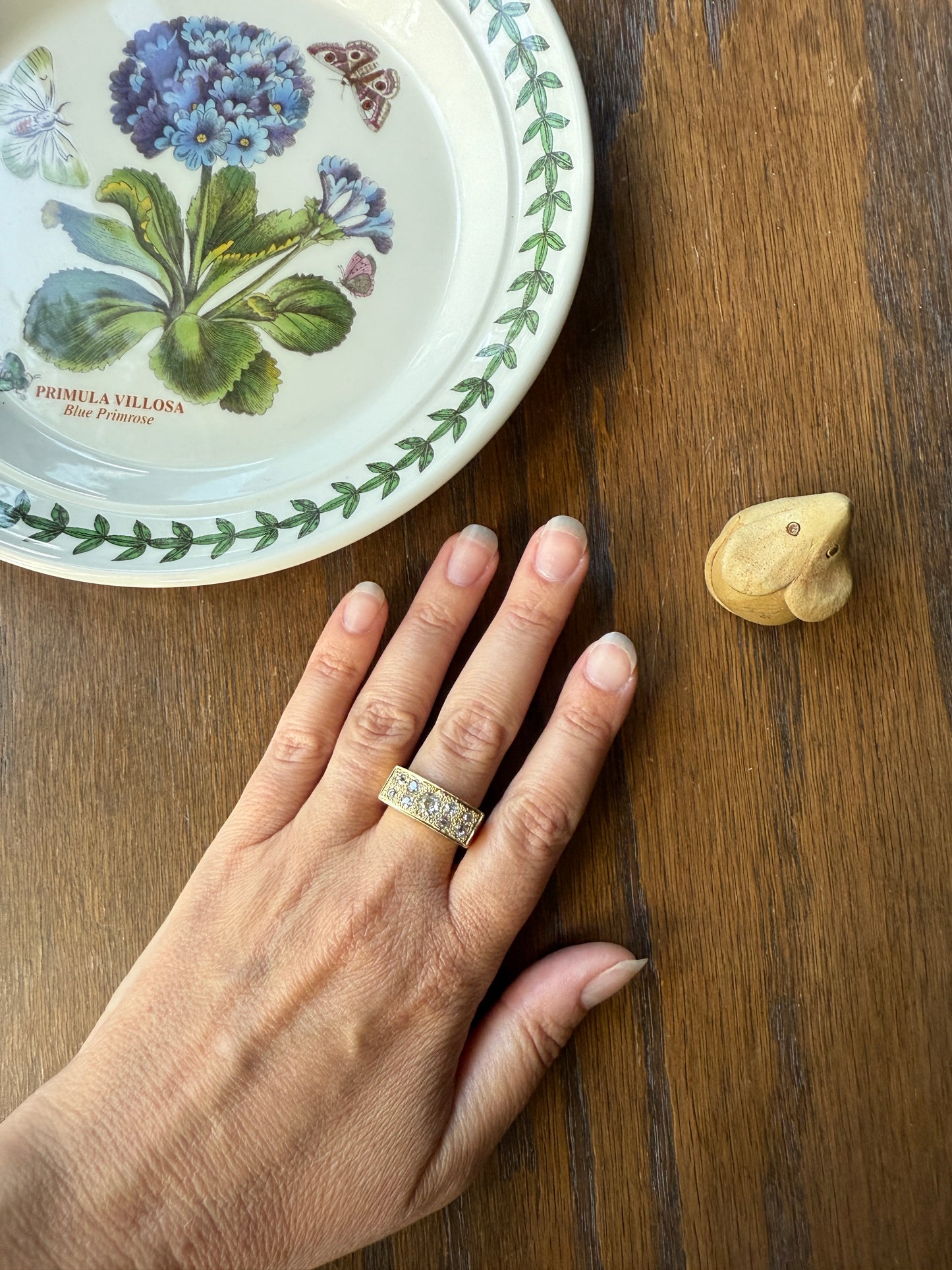 Transitional & Old Mine Cut DIAMOND 1Ctw French Vintage Grid Ring Platform Unisex Nine Stone Sturdy 7.5g 18k Gold Chunky Signet Stacker Gift