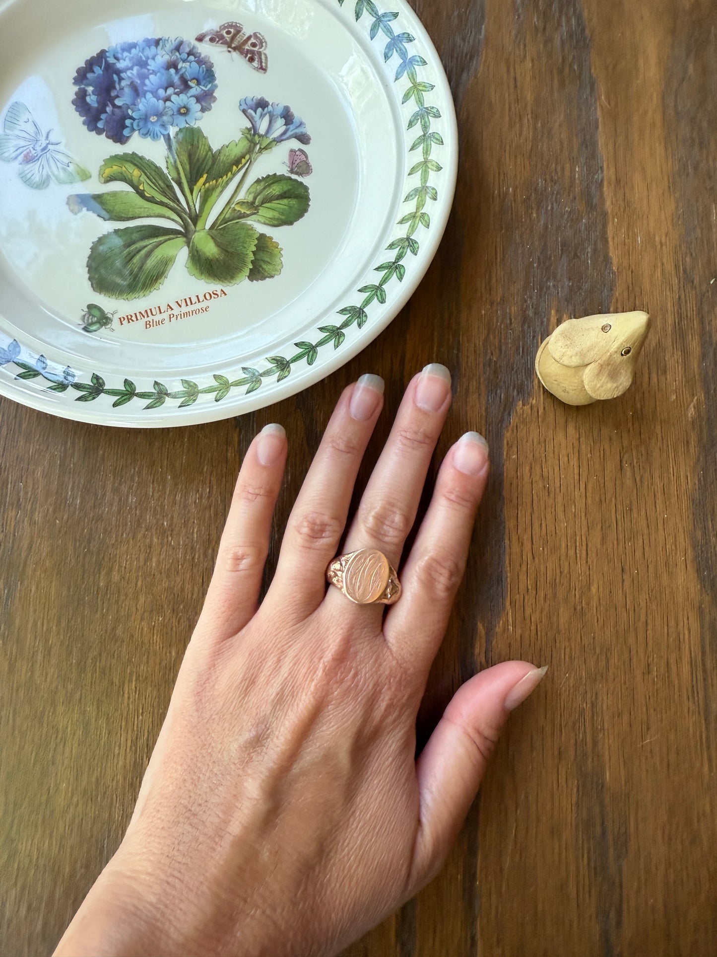FOX or WOLF Figural Signet 8.5g 10k Rose Gold Antique Animal Ring Chunky Band Sturdy Heavy Unisex
