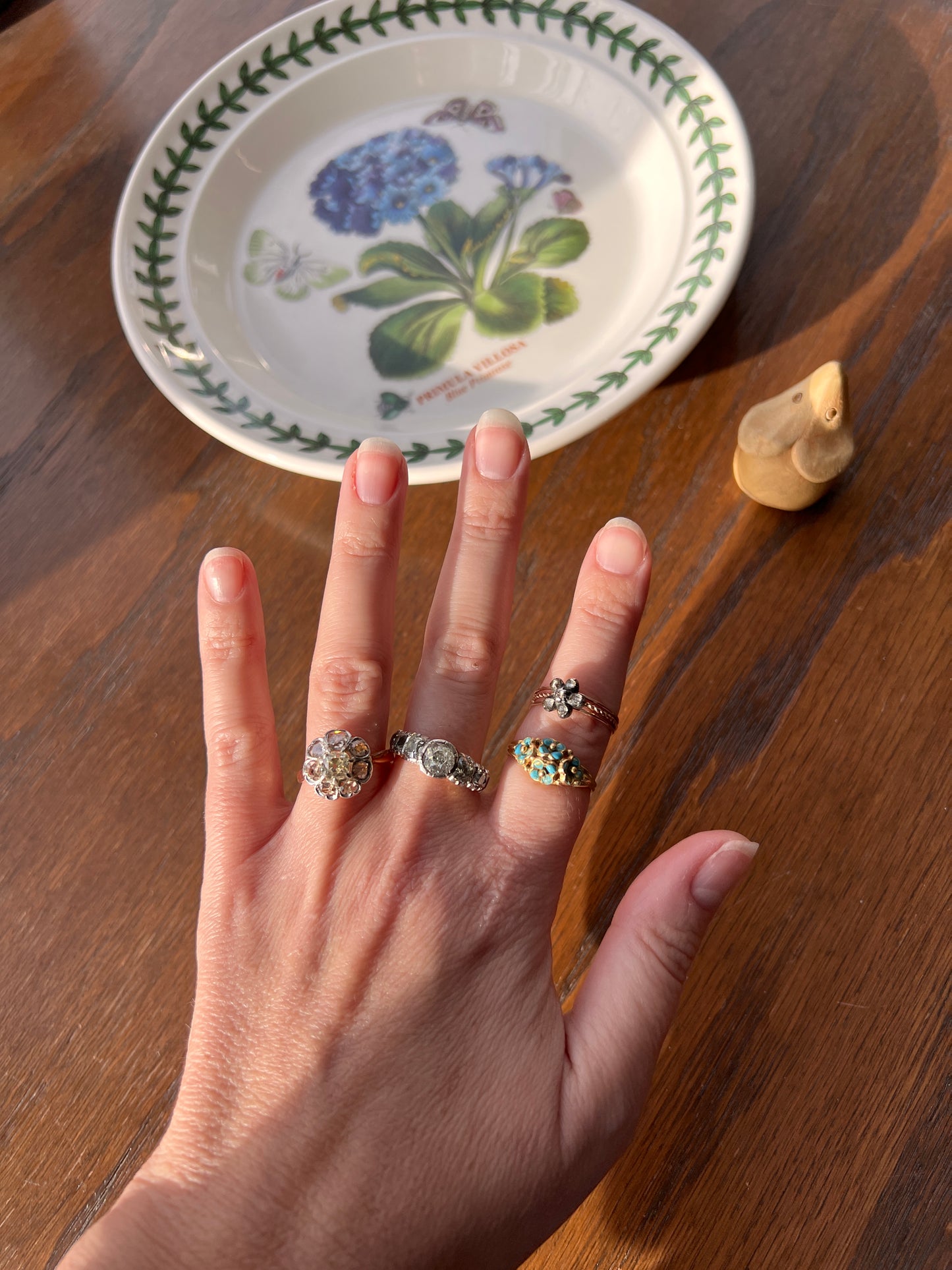 Antique Pale Yellow Center 1.75 Carat Rose Table Old Mine Cut DIAMOND Halo Cluster Ring 18k Gold