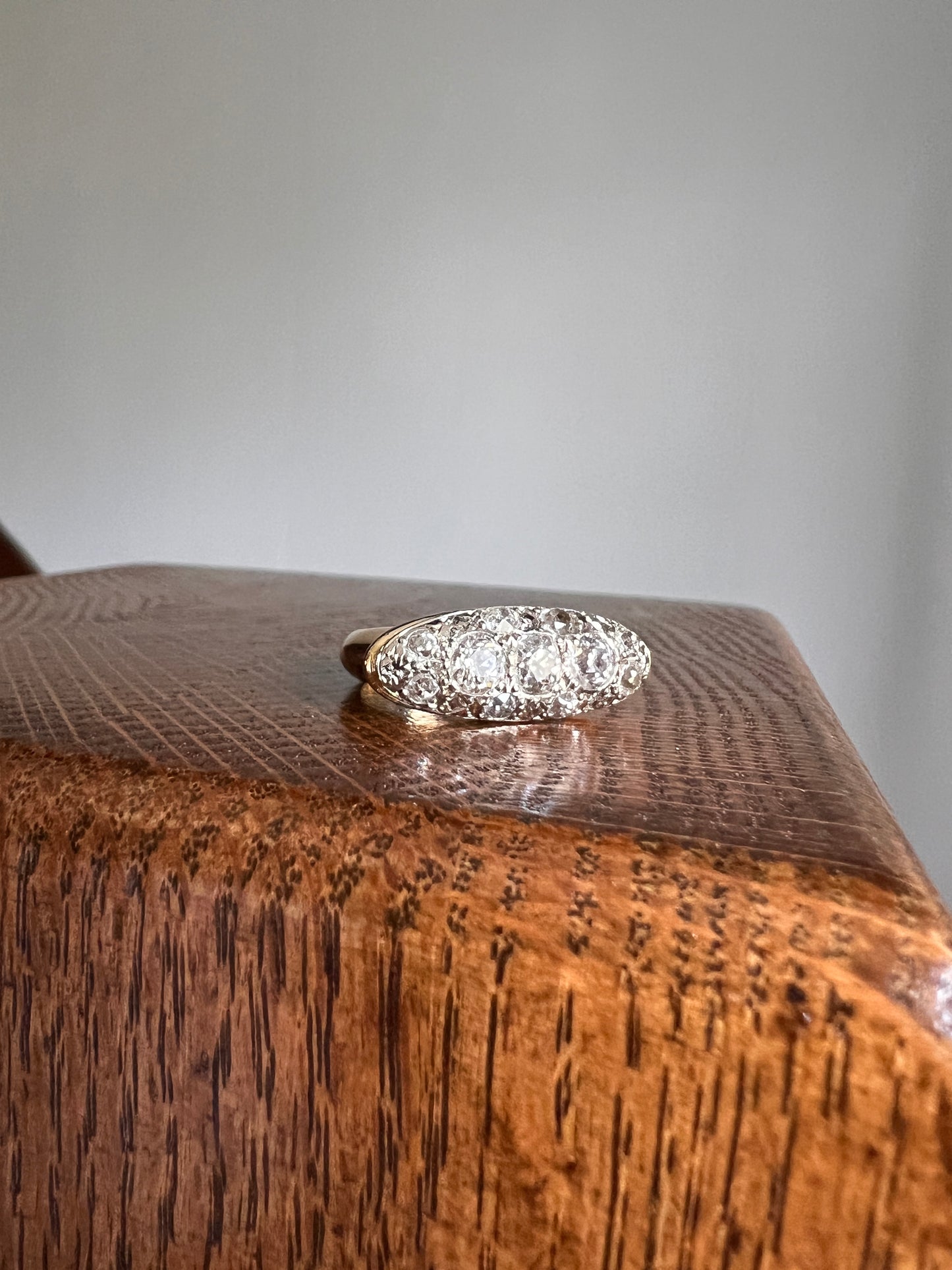 HEAVY Old Mine Cut DIAMOND Ring 1 1/4 Carats French Antique Art Deco Chunky Ring 11g 18k Gold Chunky Flared