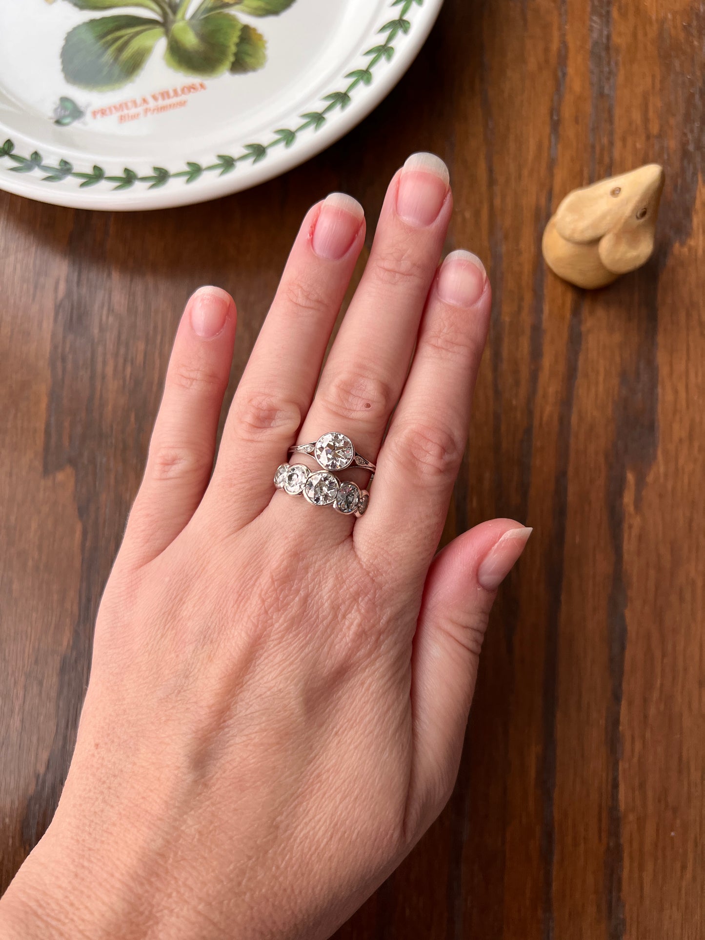 Antique Fiery 1.6 CARAT Old European Cut DIAMOND Bezel Set PLATINUM Solitaire Engagement Ring French Edwardian