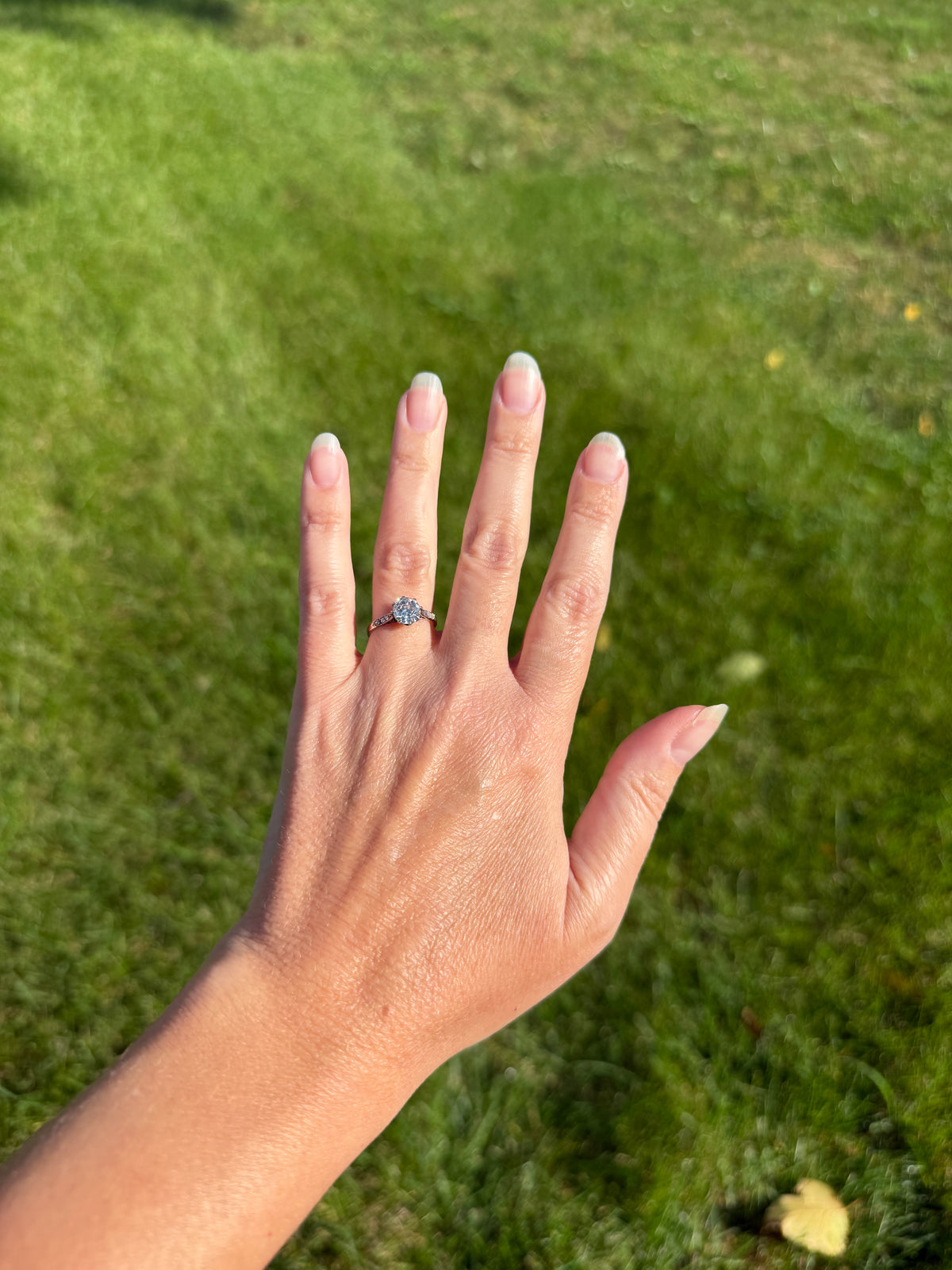 Antique Art Deco One Carat + Natural Old European Cut DIAMOND Solitaire Engagement Ring Old Mine Stacker 18k White Gold Wedding