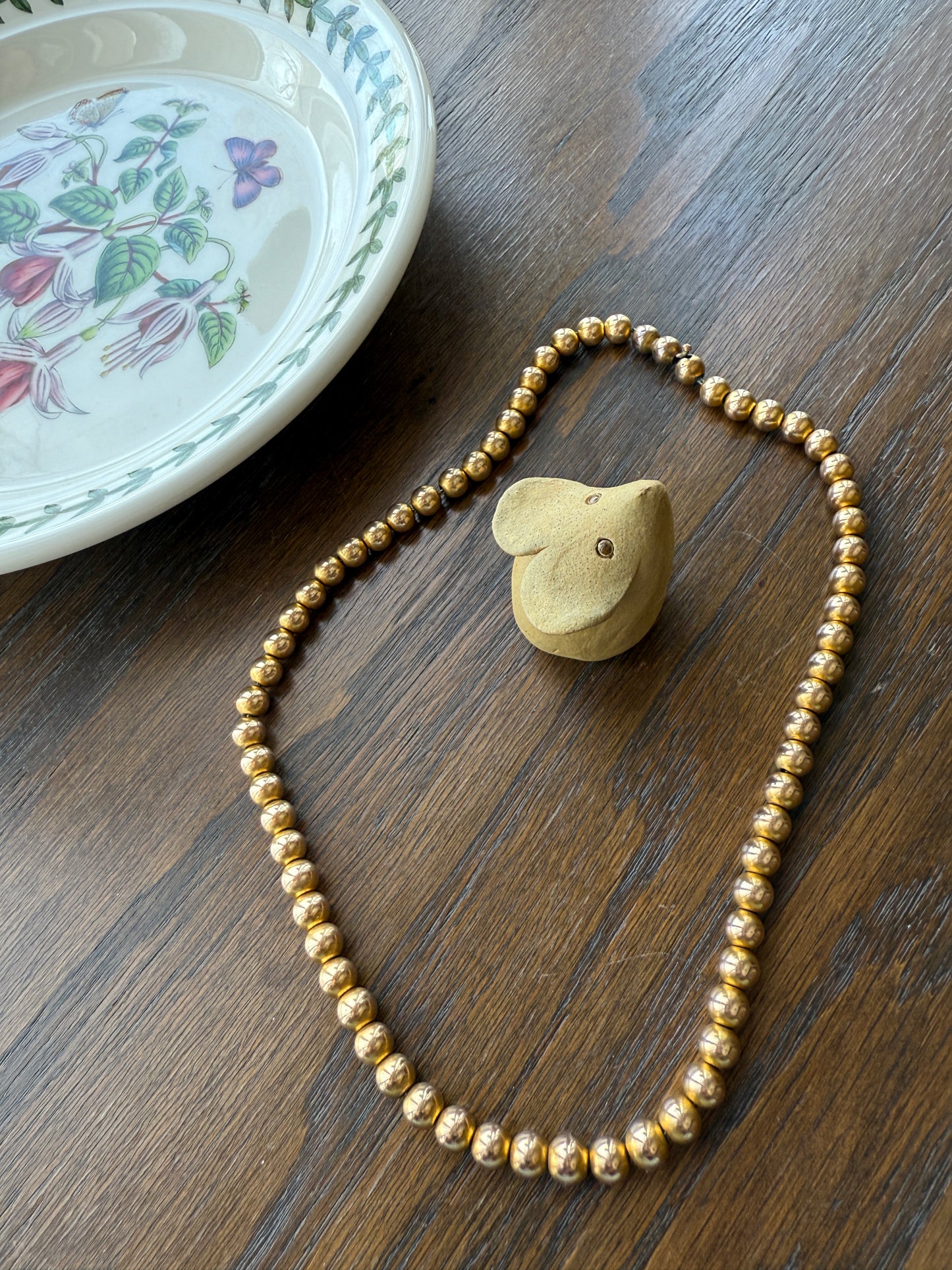 Antique Gold Filled Bead Necklace Chain #3 Uniform Size Medium 15" 26.7g Choker