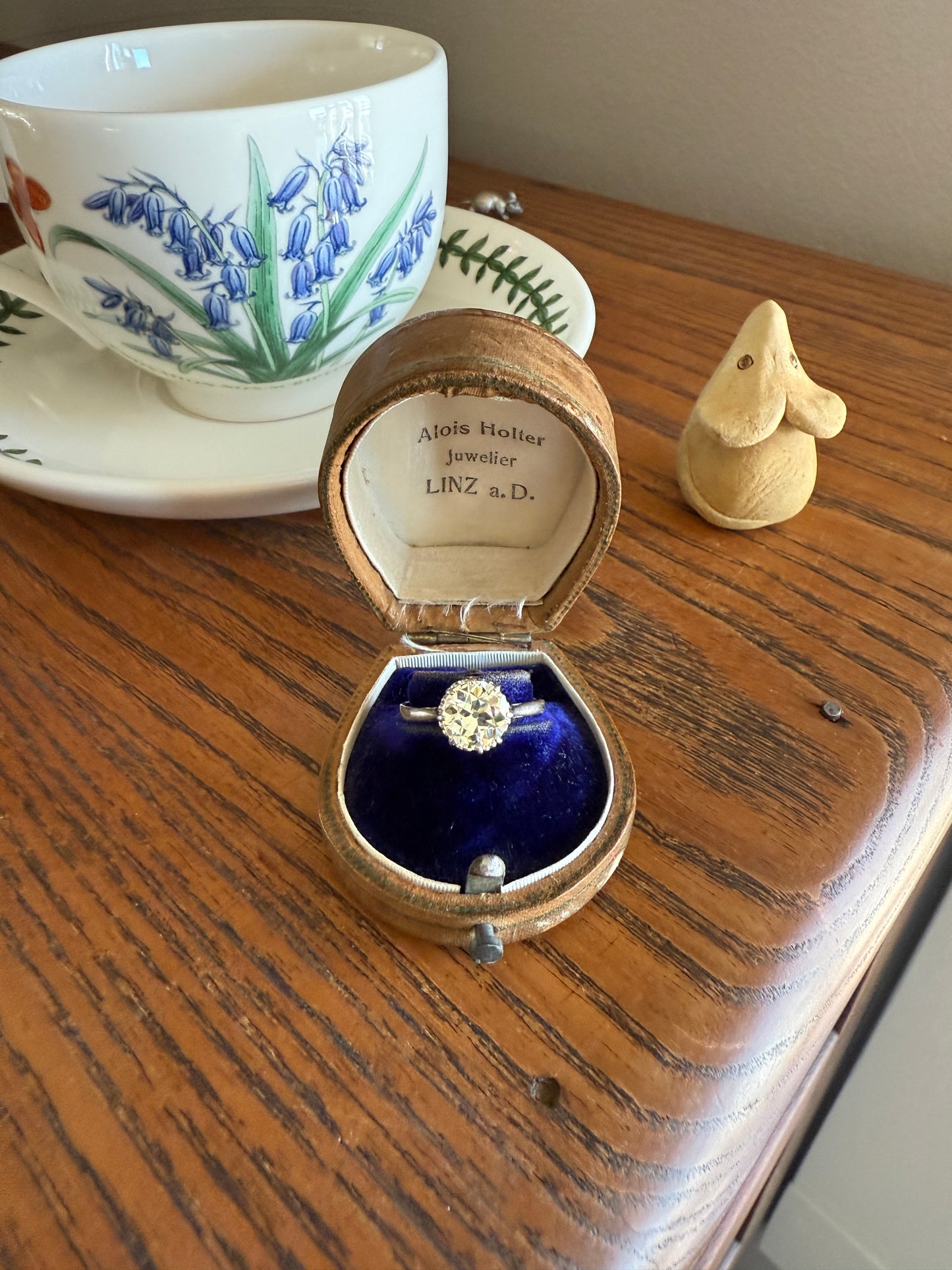 Antique Eye Clean Two Carat Warm Pale Yellow Natural Old European Cut DiAMOND Solitaire Ring Platinum Engagement All Original Edwardian Setting 2Ctw