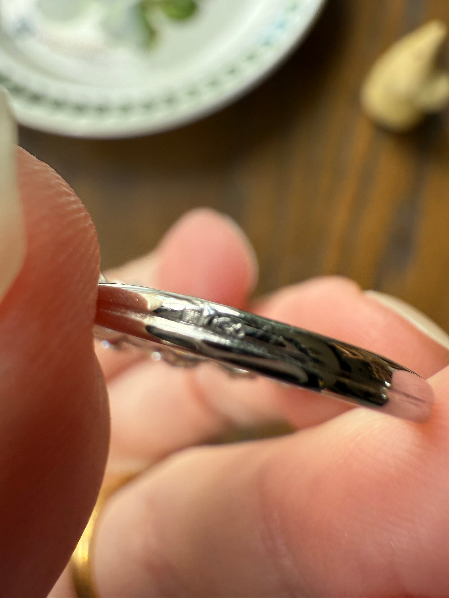 Fabulous 2.4 Carat Chunky Antique Natural Old Mine Cut DIAMOND Eye Clean Five Stone Band French 18k White Gold Platinum Solid Stacker Gift