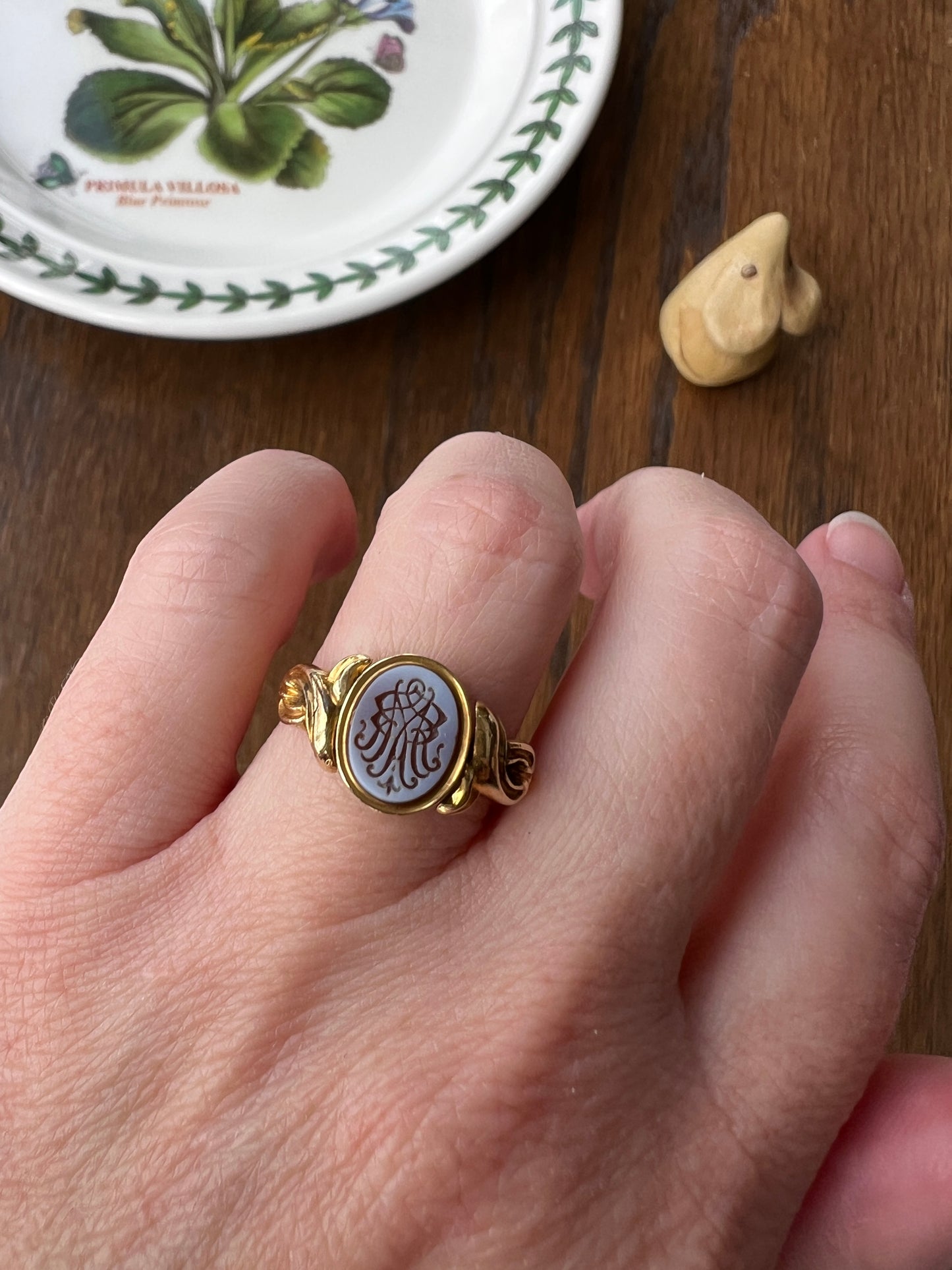 2 For 1!! Intaglio FLIP Ring Antique Spinner Crest Coat of Arms Monogram Carnelian Sardonyx Engraved Stag Shield Signet Ring Victorian