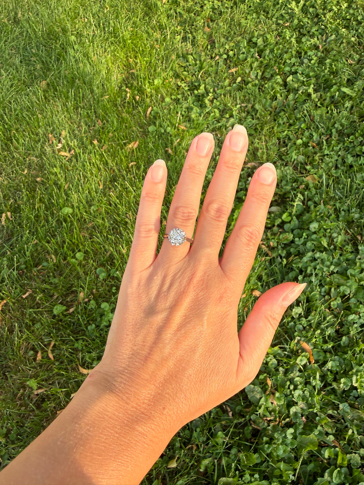 Original Vintage Eye Clean 1.55 Carat Natural Old Mine Cut DiAMOND Solitaire Ring French 18k White GOLD Platinum Engagement Art Deco 1.5Ctw
