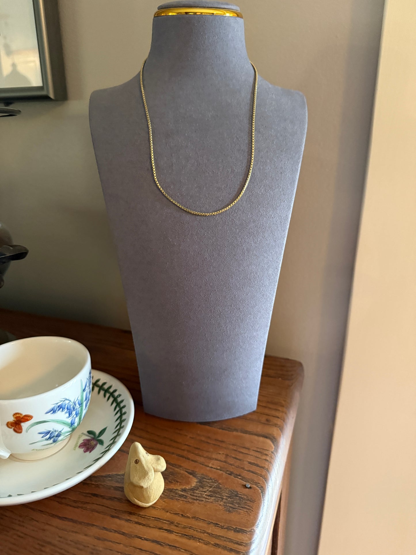 Vintage Gold Filled Box Chain Liquid Snake Tube Chain Layering Necklace Amerik