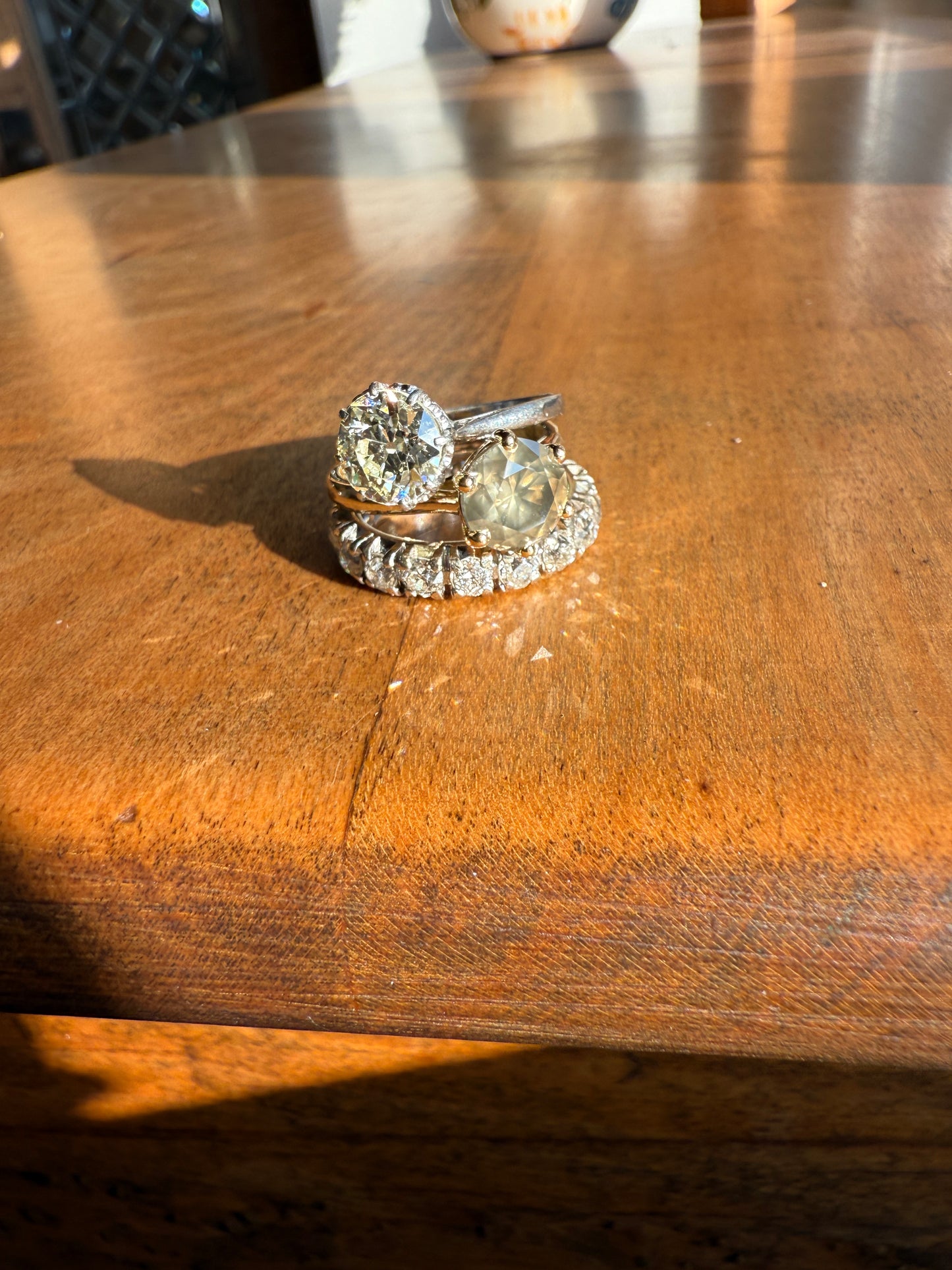 Fancy Intense Yellowish Gray Natural Diamond 2.4 Carat Solitaire Ring Smoky Inner Glow Aura French Vintage 18k Gold Unique Engagement Ooak