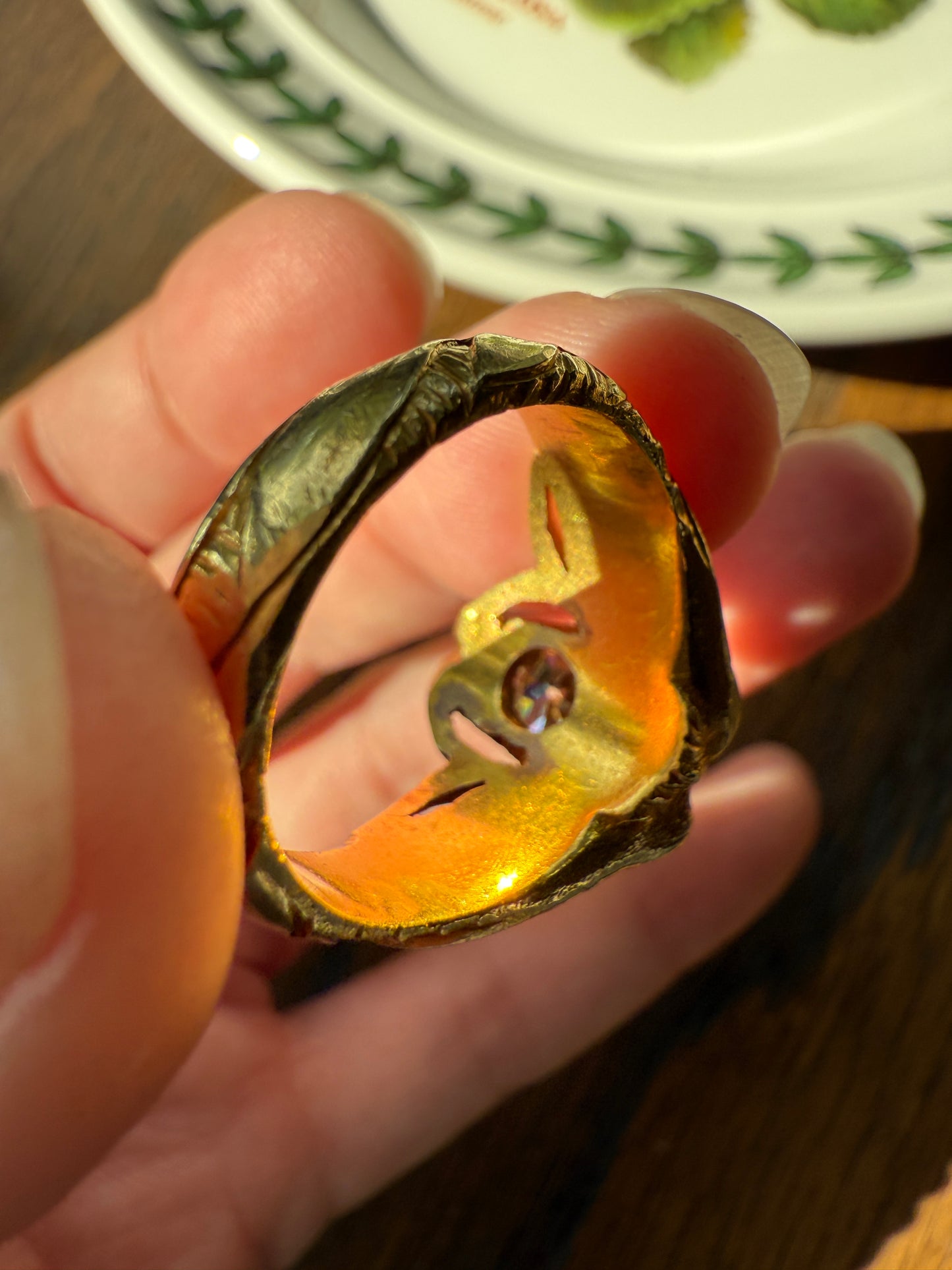 DRAGON Heavy Antique 1 Carat Old European Cut Diamond Figural Ring 12.6g 18k Gold Solid Gargoyle Chimera Belle Epoque Art Nouveau Unisex OEC