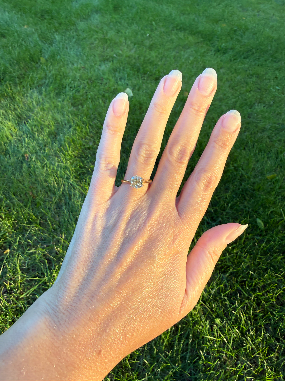 Fancy Brownish Yellow Eye Clean 1.52 Carat Cushion Cut DIAMOND Ring w/ CERT. French Vintage Solitaire 18k Gold Engagement Paris Find