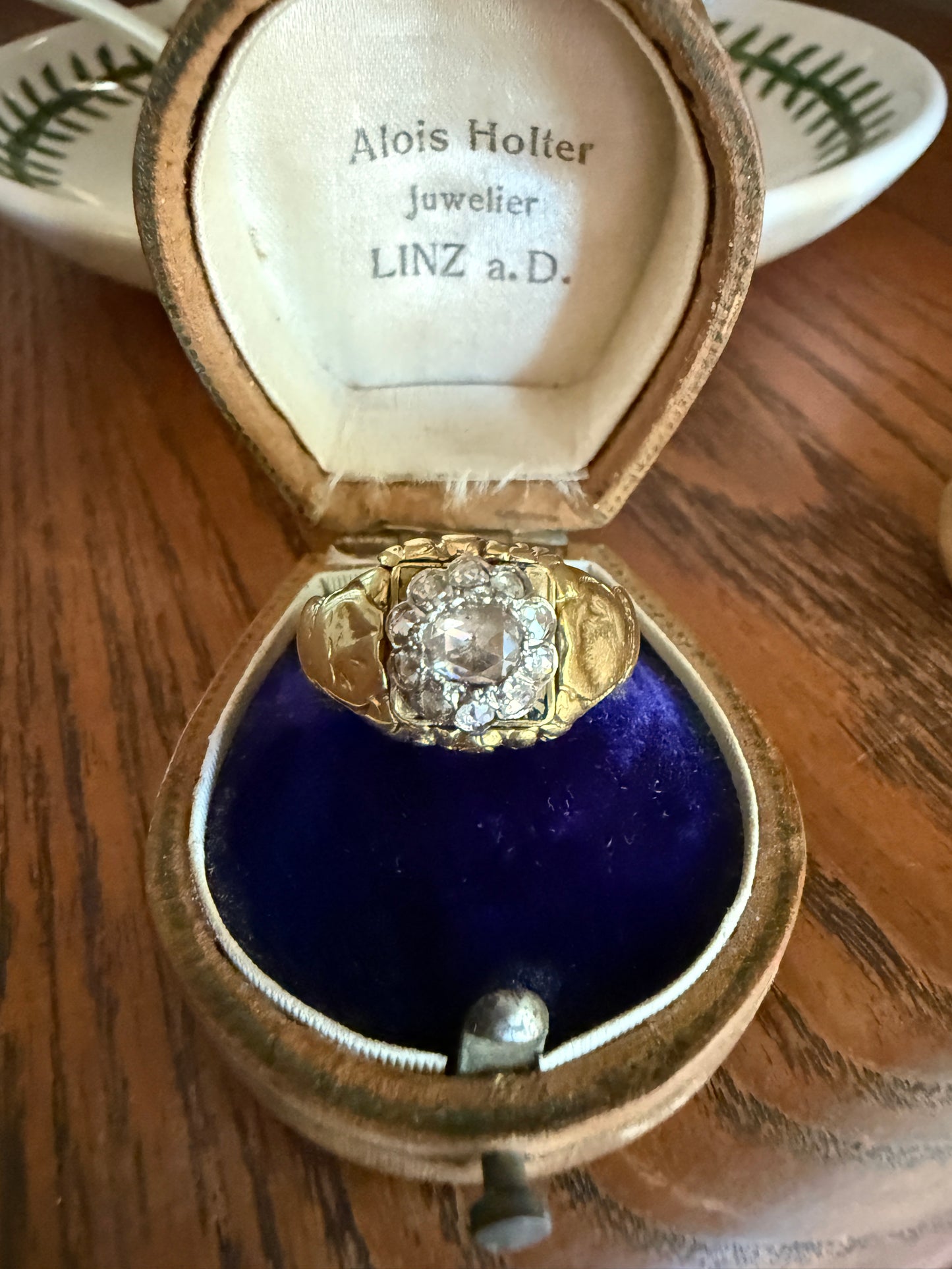 Chunky ANTIQUE Rose Cut Diamond Daisy Cluster Wide Band Heavy 18k Gold Gypsy Georgian Victorian Signet Man or Unisex Face Up 1 Carat Pink