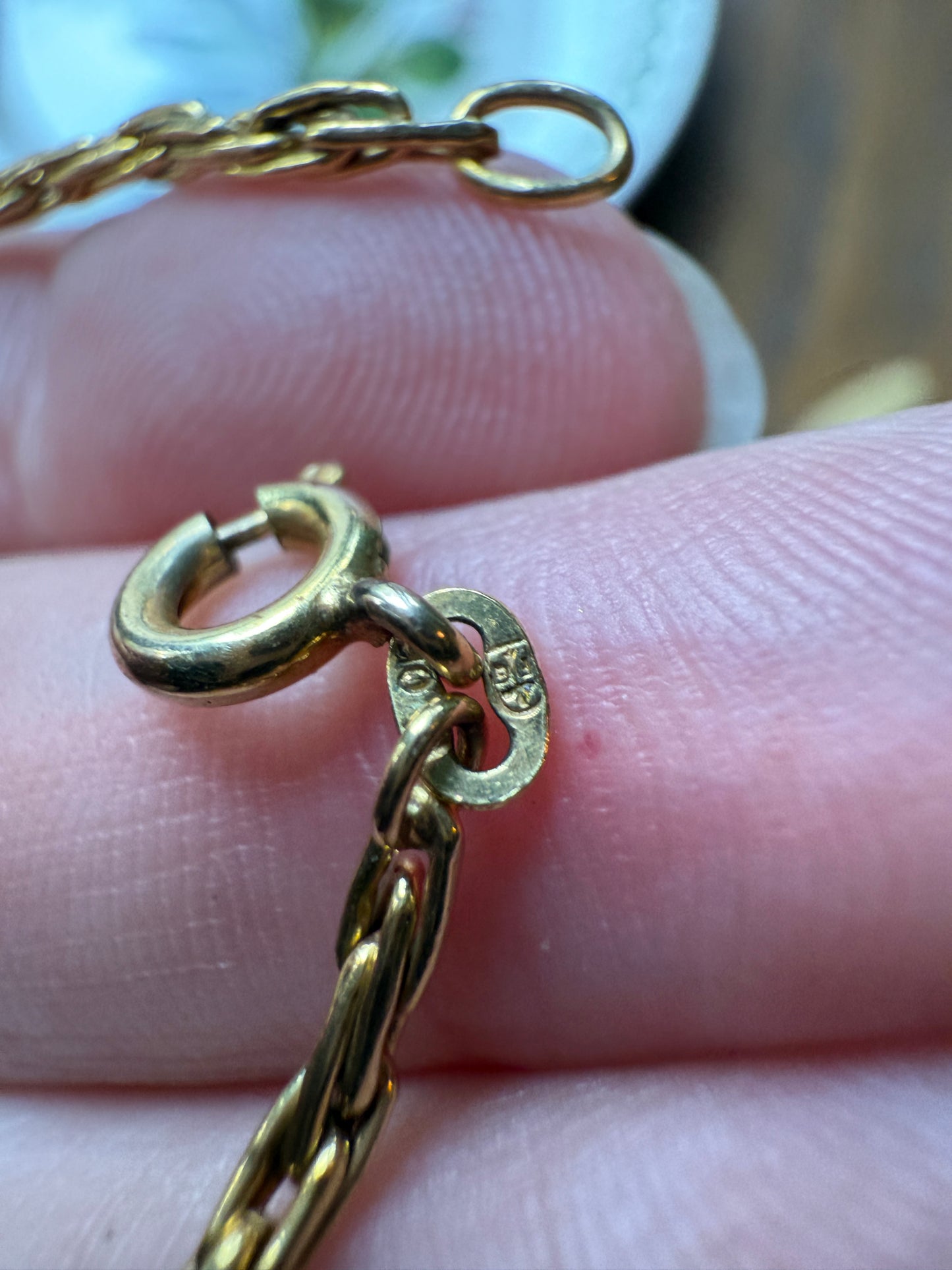 Vintage Gold Filled Oval Link Chain Bracelet or Extender / Connector French Minimalist Wriststack