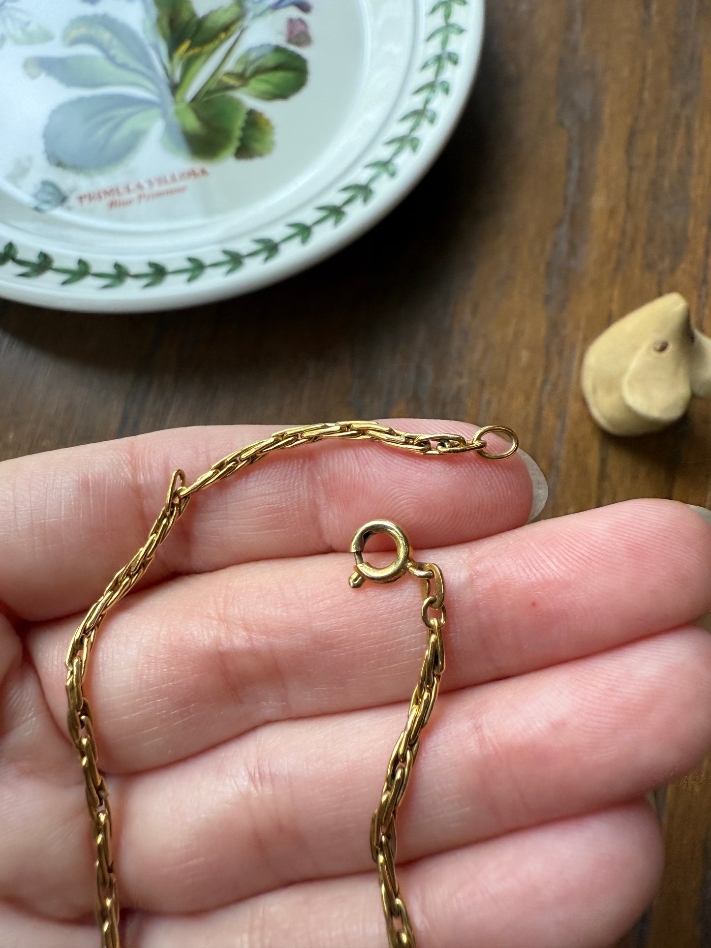 Vintage Gold Filled Oval Link Chain Bracelet or Extender / Connector French Minimalist Wriststack