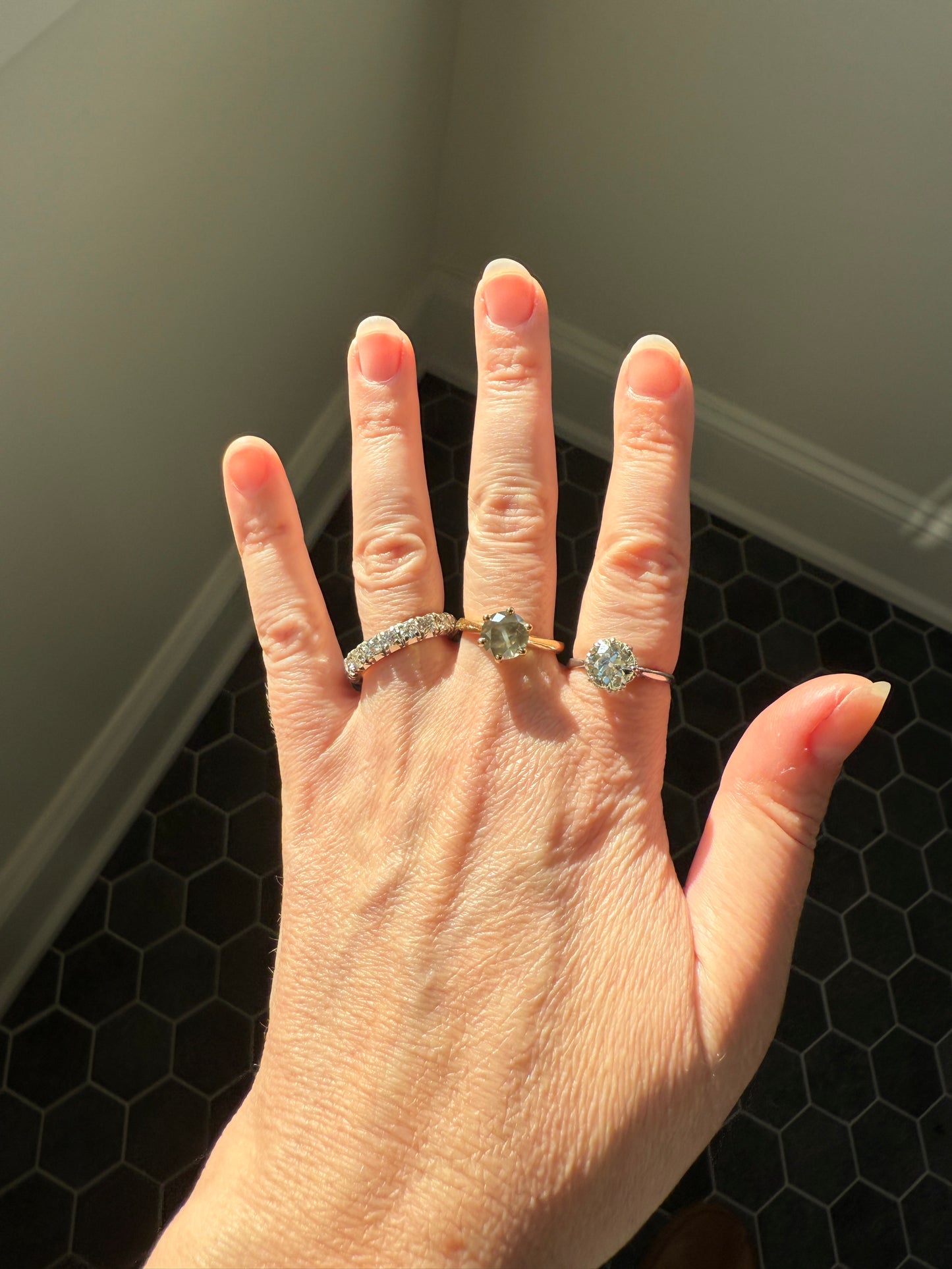 Fancy Intense Yellowish Gray Natural Diamond 2.4 Carat Solitaire Ring Smoky Inner Glow Aura French Vintage 18k Gold Unique Engagement Ooak