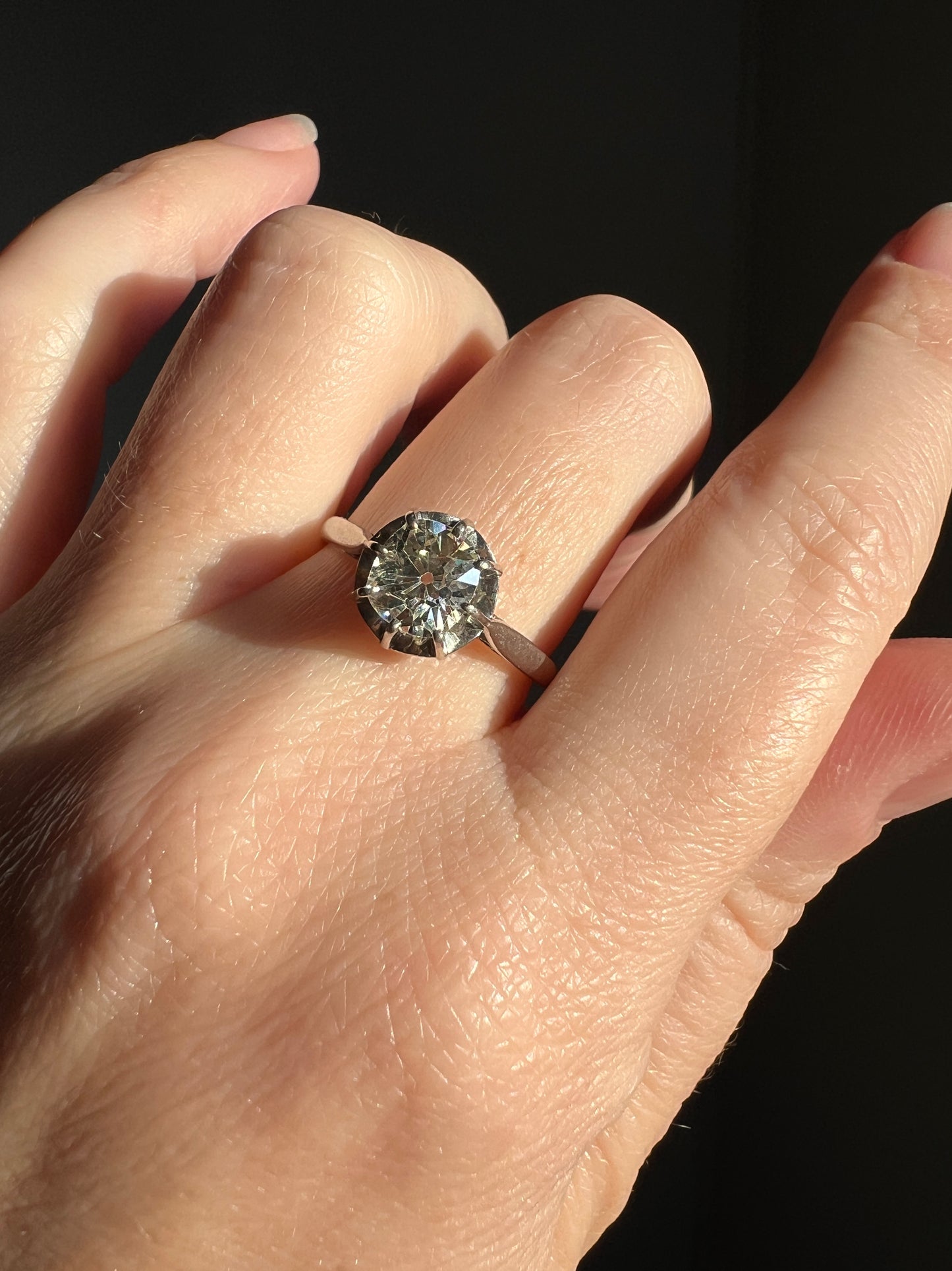 One Carat Old Mine Cut DIAMOND French Antique PLATINUM Ring Solitaire Engagement Edwardian Eye Clean!