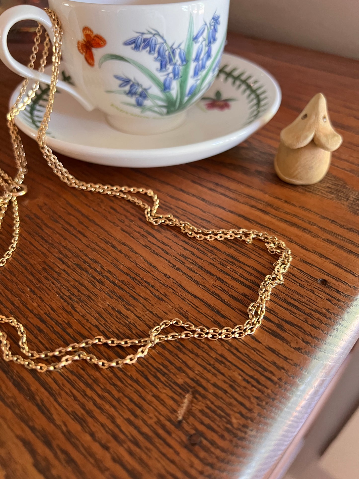 LONG French Antique VICTORIAN Double Strand Necklace Chain 20g 18k Gold Ornate Scallop Link Choker