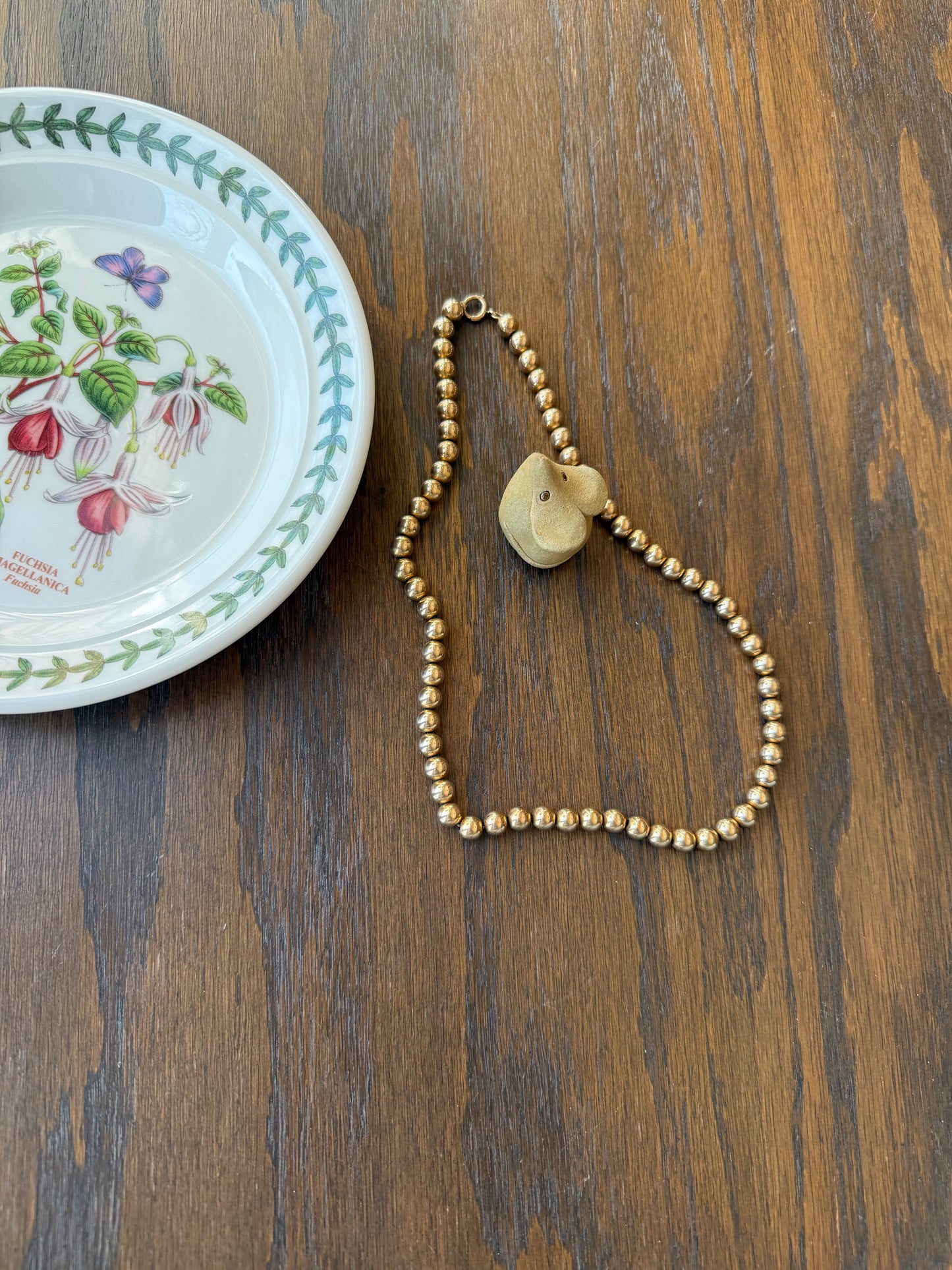 Antique Gold Filled Bead Necklace Chain #6 Large Uniform 24.4g 18.5"