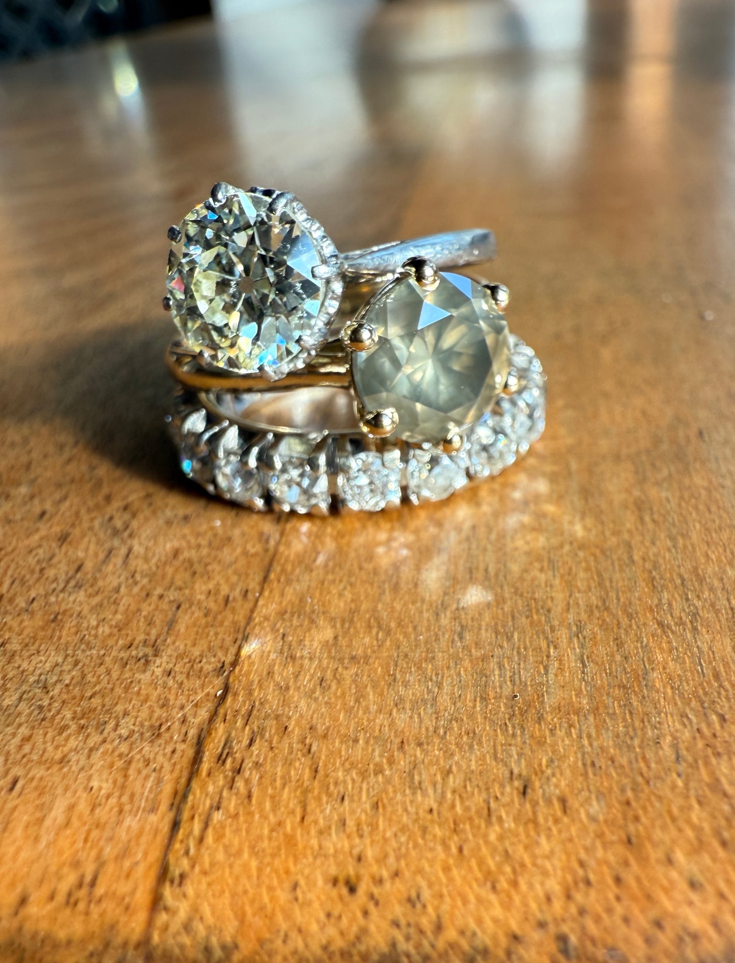 Fancy Intense Yellowish Gray Natural Diamond 2.4 Carat Solitaire Ring Smoky Inner Glow Aura French Vintage 18k Gold Unique Engagement Ooak