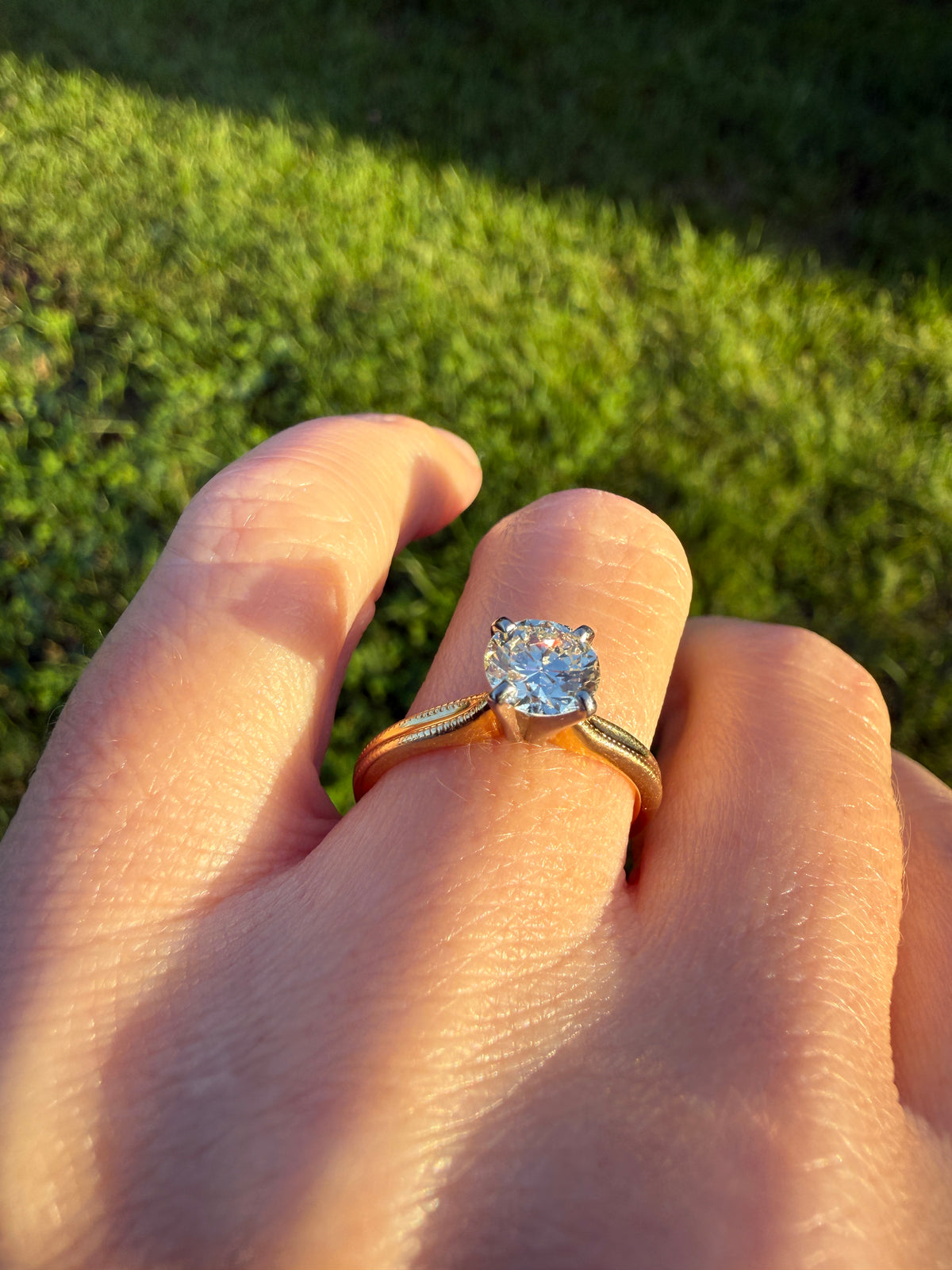 Older Vintage .85 Carat Natural Old European Cut DIAMOND Solitaire Engagement Ring Stacker 18k Yellow Gold Wedding Something Old Art Deco