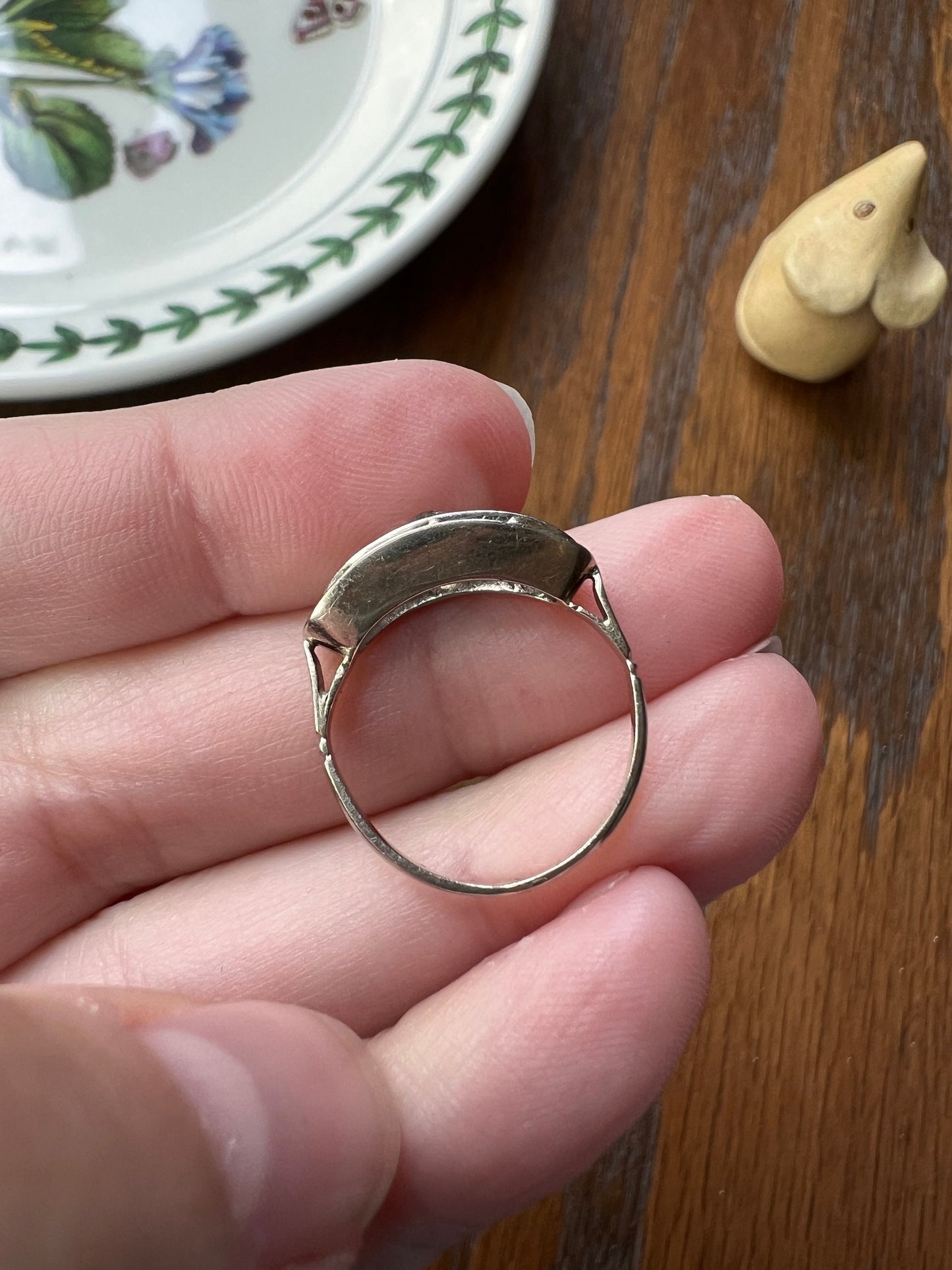 French ANTIQUE PLATINUM .5 Ctw Old Mine Cut Diamond Five Stone Boat East West Navette Ring Edwardian Belle Epoque Stacker Band Halo Stacking
