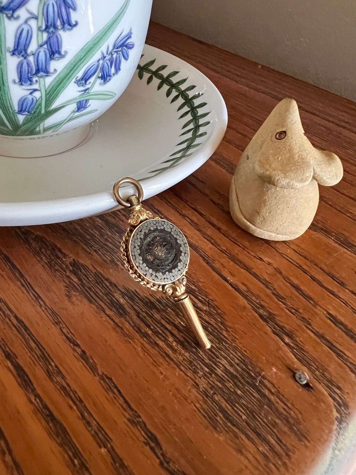 Rare VICTORIAN Transatlantic Cable SOUVENIR PENDANT 14k Gold 1800s Geometric Watch Key Historical Significance Collectible Antique Neckmess