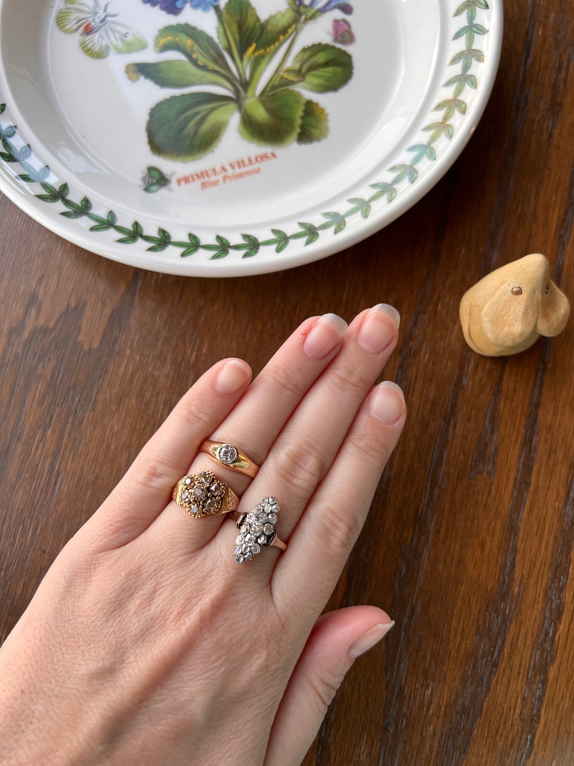 Chunky Antique .75 Carat CHAMPAGNE & YELLOW Old Mine Cut DIAMOND 14k Gold Daisy Cluster Ring Victorian Rivet Halo Gift Rare Light Brown OmC