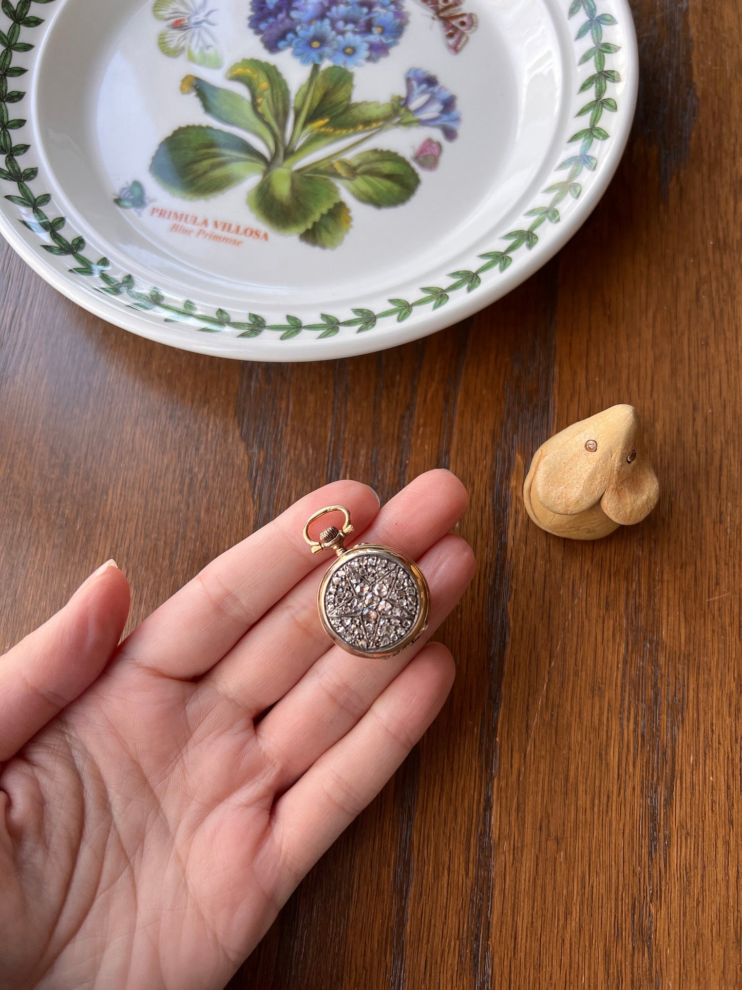 STAR DIAMOND Encrusted 1.7 Carats 61 Chunky Rose Cut Diamond French Antique 18k Gold Pocket Watch Case Pendant Rare Victorian Figural 1.7Ctw