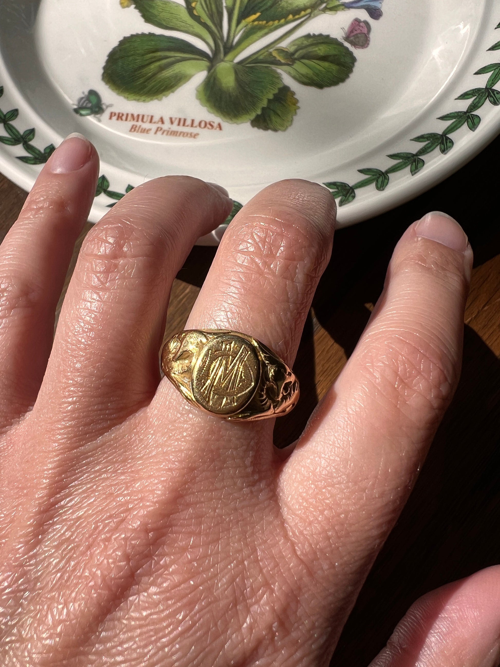 DRAGON Figural HEAVY French Antique Signet RING 12.2g 18k Gold Solid Chunky Band Rare Gift Victorian Belle Epoque Art Nouveau Unisex Md Dm