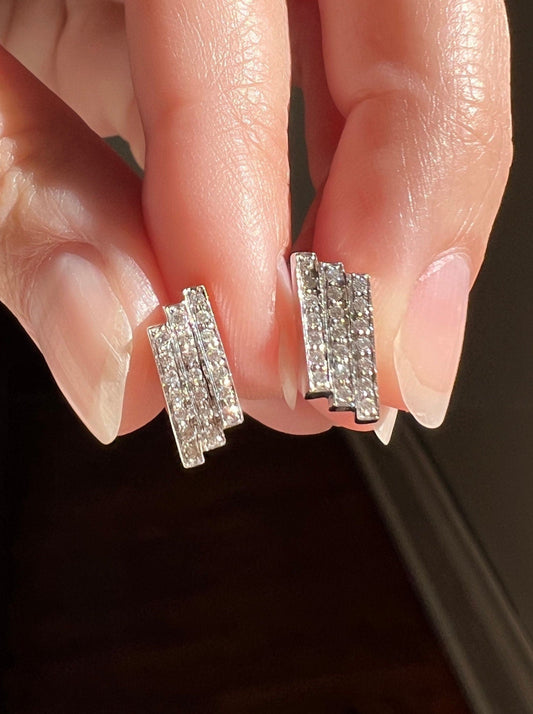 diamond earrings vintage 18k gold jewelry