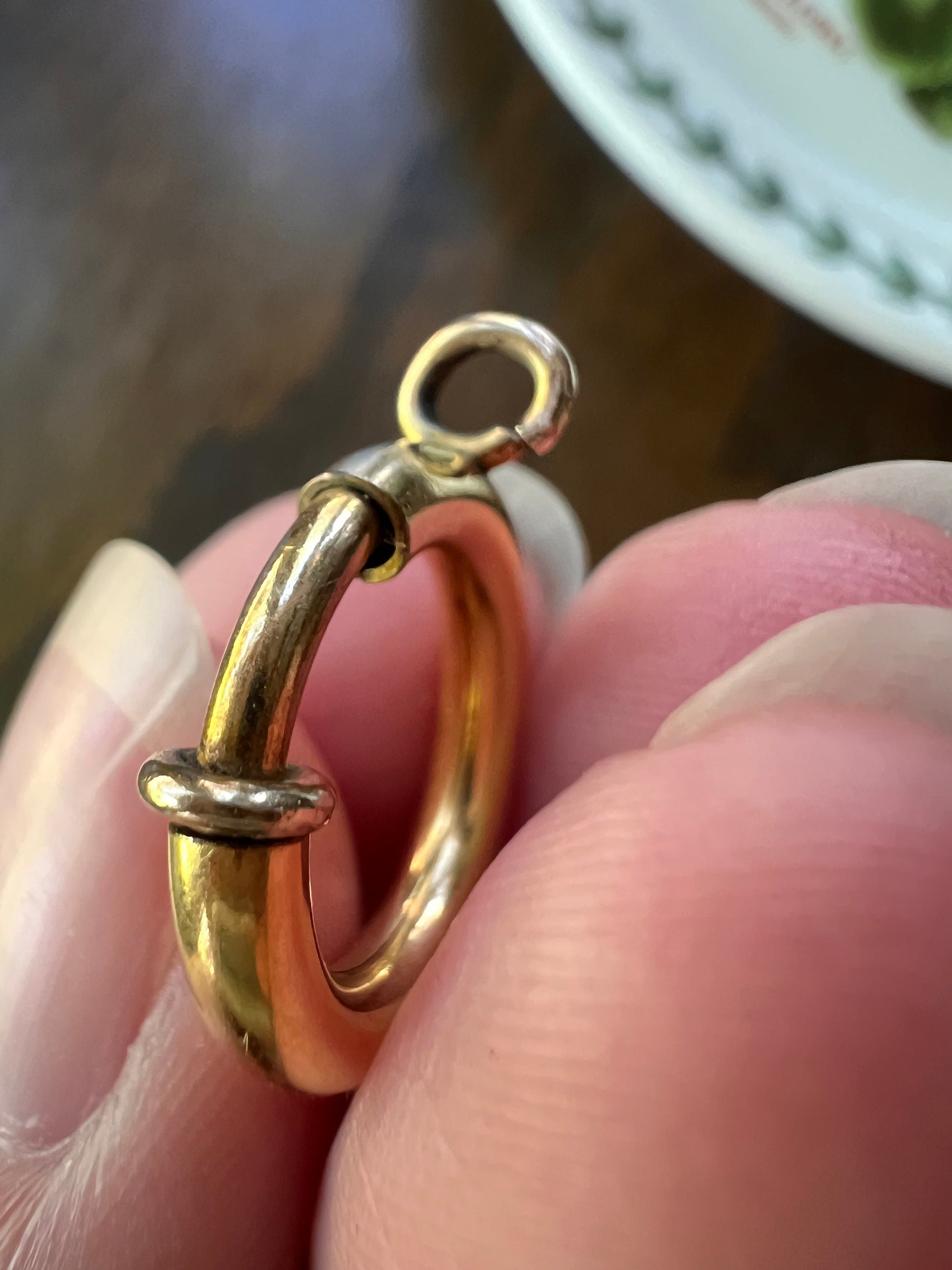 VICTORIAN XL Spring Ring ANTIQUE Gold Fill 17mm Clip Clasp Pendant Holder Connector Neckmess Neckstack Chunky Sturdy Parts Findings