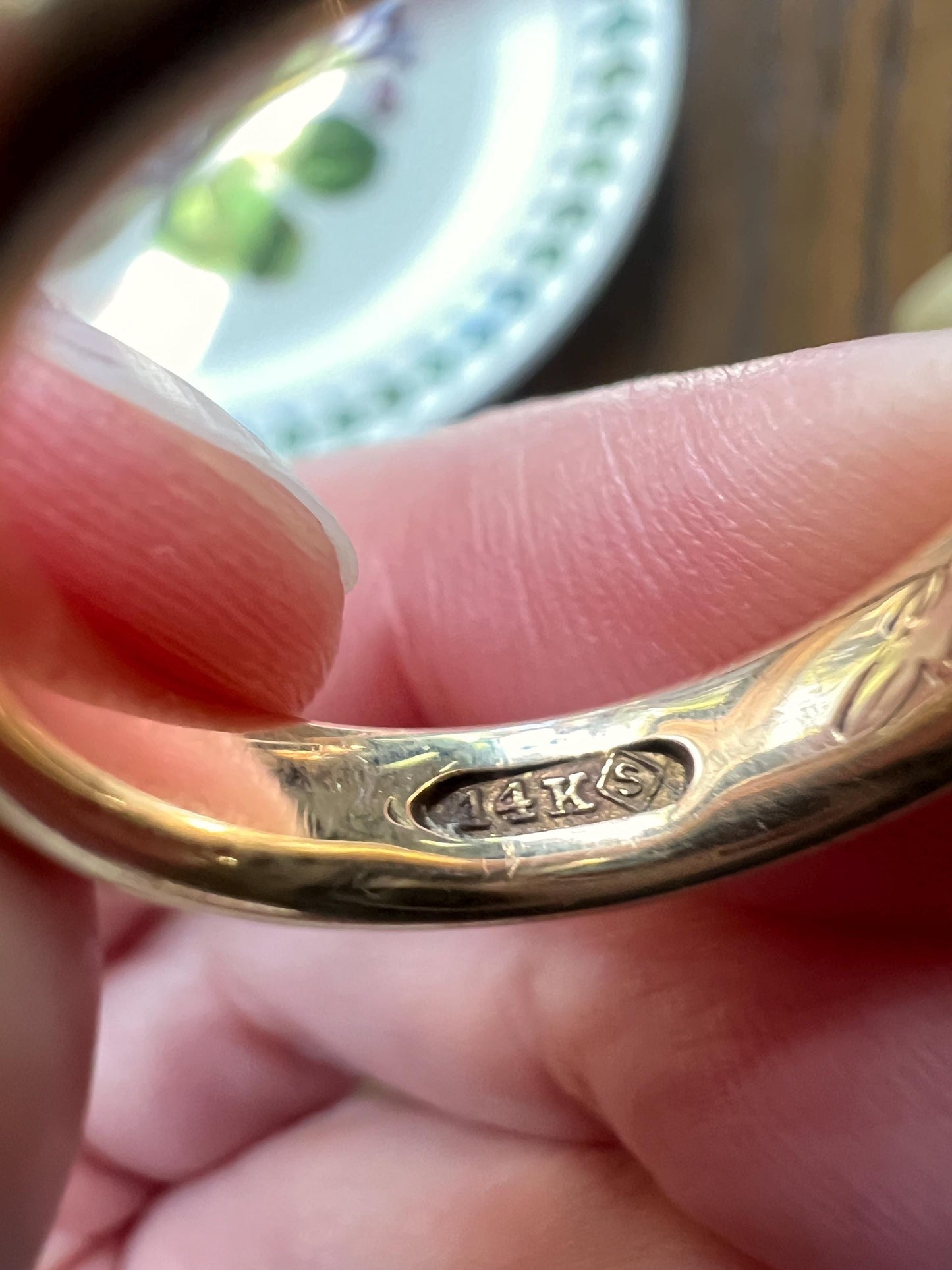 DATED 1903 Edwardian ANTIQUE 5.7g 14k Gold Wedding Ring 4.5mm Chunky Wide Band COMFORT Fit Hand Engraved November 11 Stacker Love Gift Thick