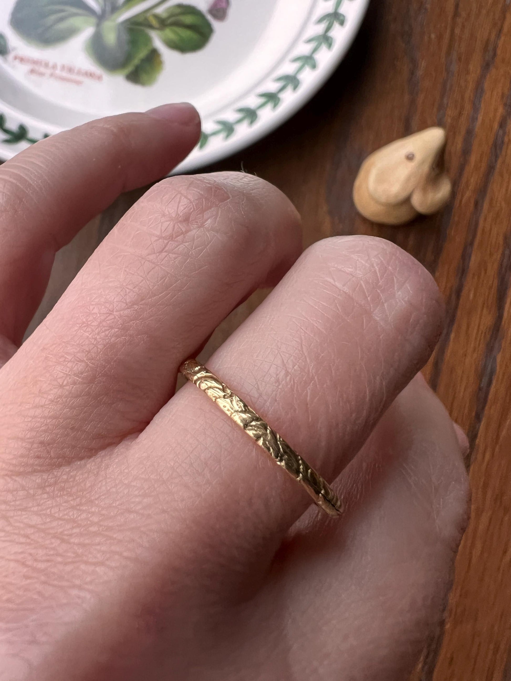 DATED 1842 Early VICTORIAN French Antique 18k Gold GIMMEL Twin Wedding Band Puzzle RiNG Embossed Engraved Donut Stacker Gift Love Georgian