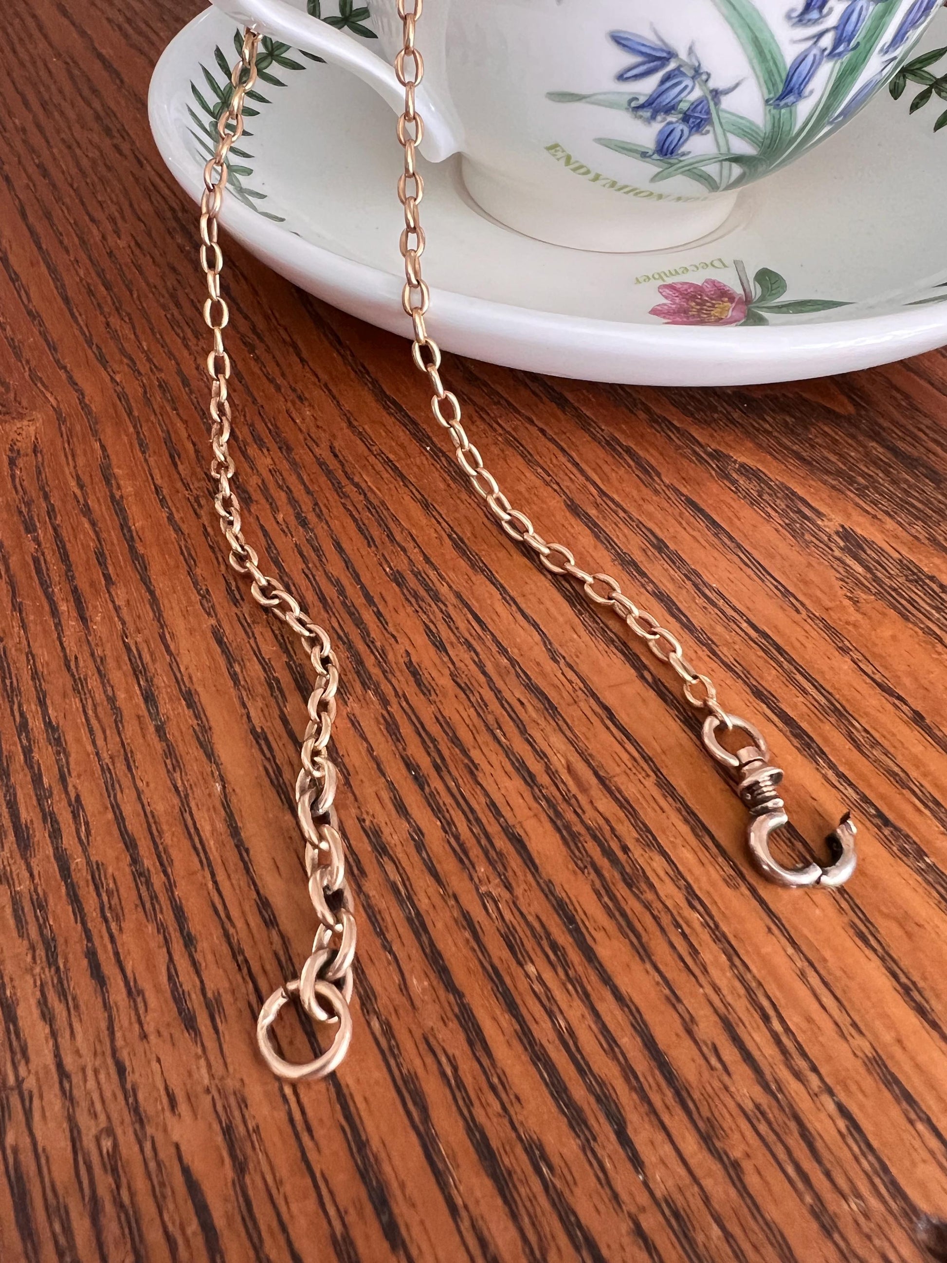 HEAVY Victorian ANTIQUE 10.5g 14k Gold Solid Cable Chain Screw Bolt Dog Clip Watch Necklace Extender Double Wrap Bracelet Sturdy Connector