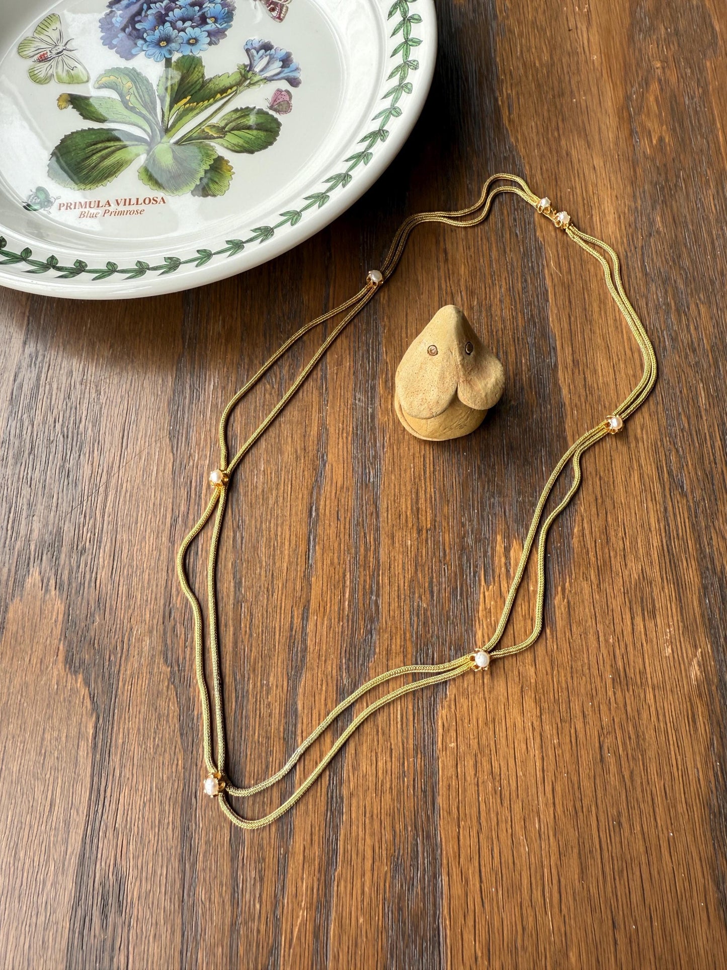 Gorgeous GEORGIAN Antique Draped Esclavage Double Strand Necklace Set with Pearls 18k Gold French Neckmess Neckstack Unique Victorian