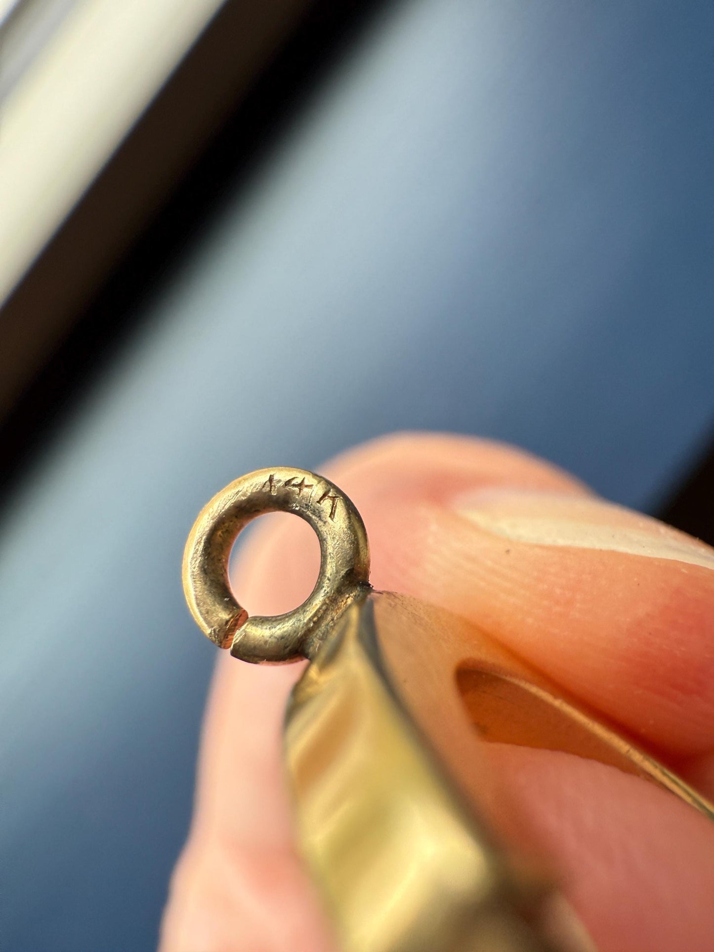 XL Large Spring Ring ANTIQUE 2.1g 14k Gold Solid 18mm Clip Bolt Clasp Pendant Holder Connector Neckmess Neckstack Parts Findings