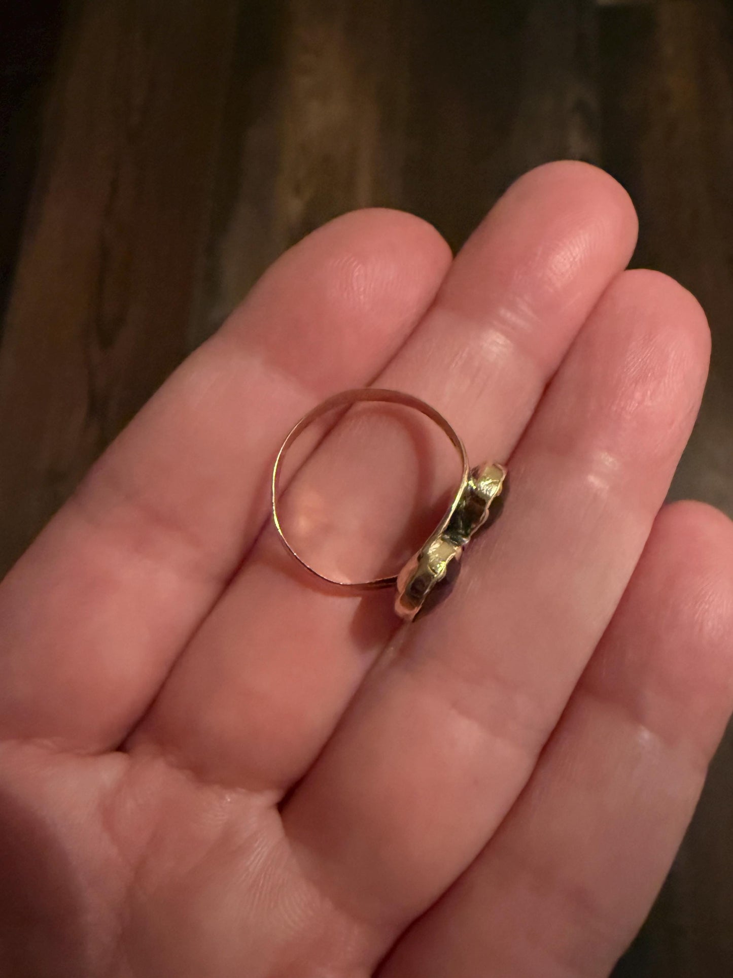 Toi et Moi Perpignan GARNET Two Stone Ring French 18k Gold Purplish Red Light Reflective Foil Back Geometric Stacker Unique Romantic Gift