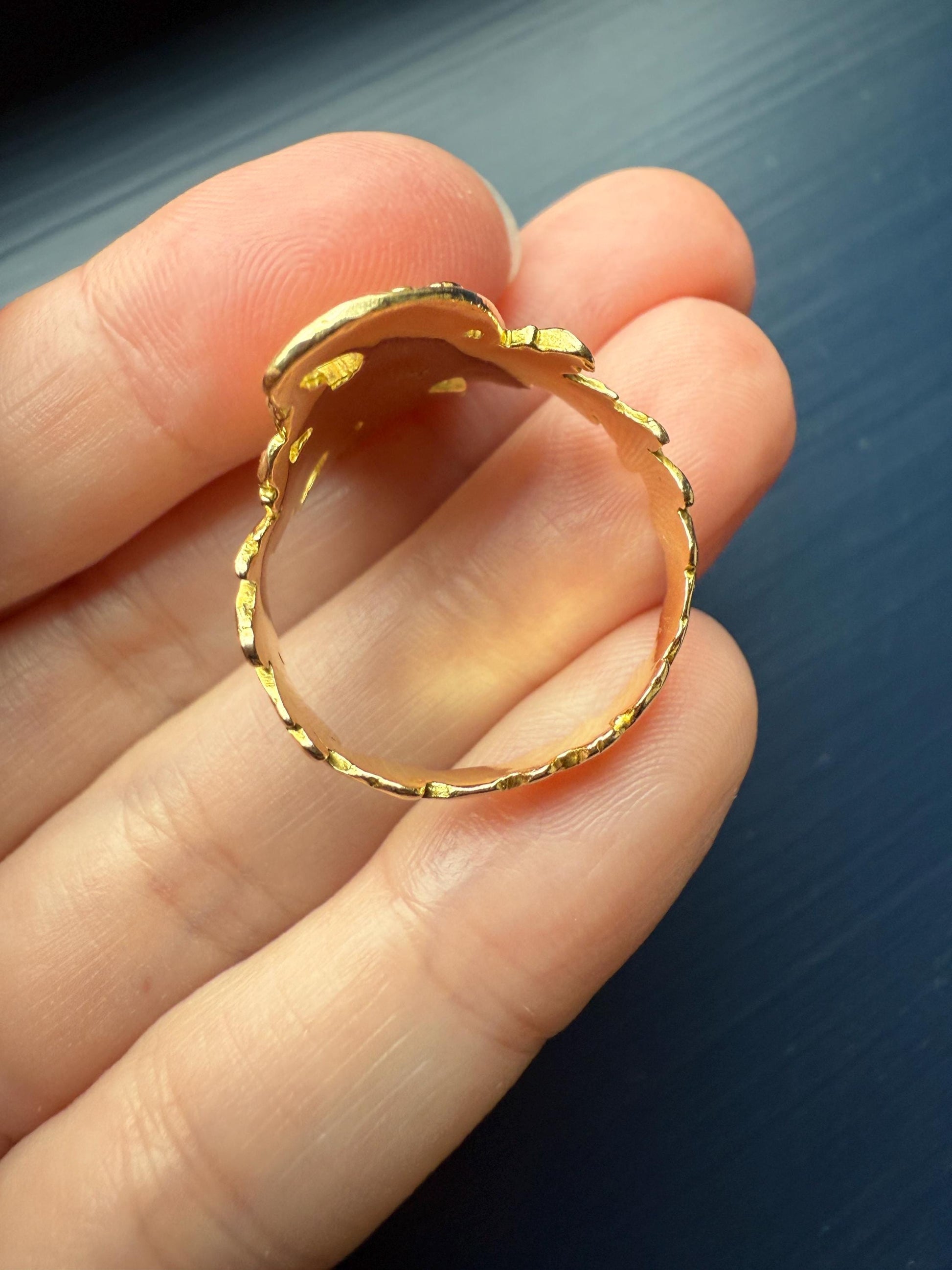 DAISY Large Scale ANTIQUE Figural Double Flower FRENCH Floral Ring 18k Gold Belle Epoque Romantic Gift Antique Art Nouveau Unique 3D