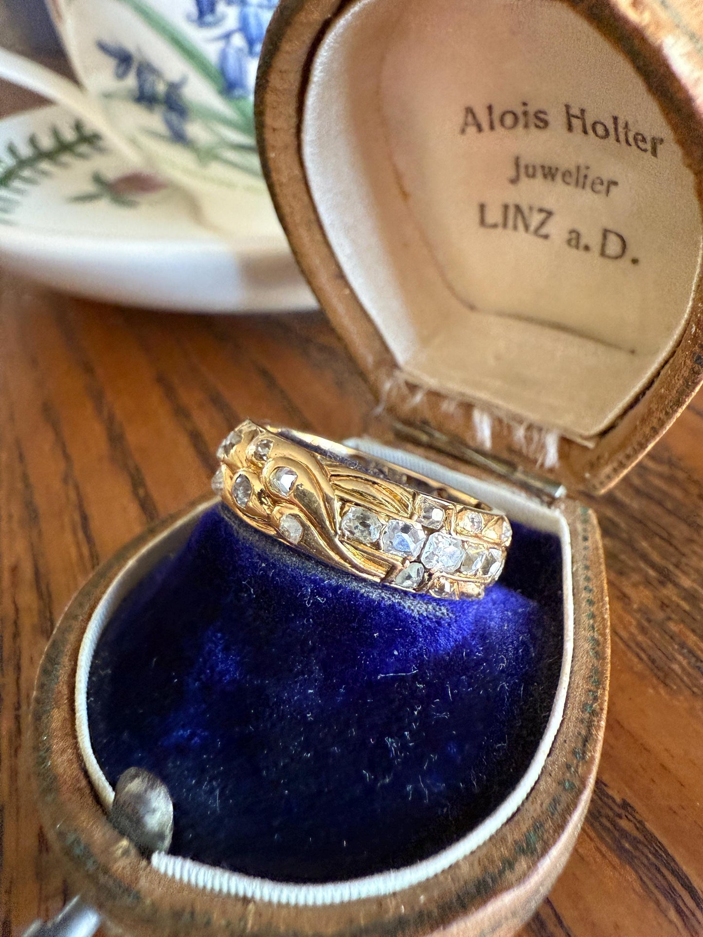 HEAVY One of a Kind Chunky Elongated 1.5ctw Old Mine Cut DIAMOND Encrusted Eternity Band French c1939 Ring 9.6g 18k Gold Anniversary? Dated