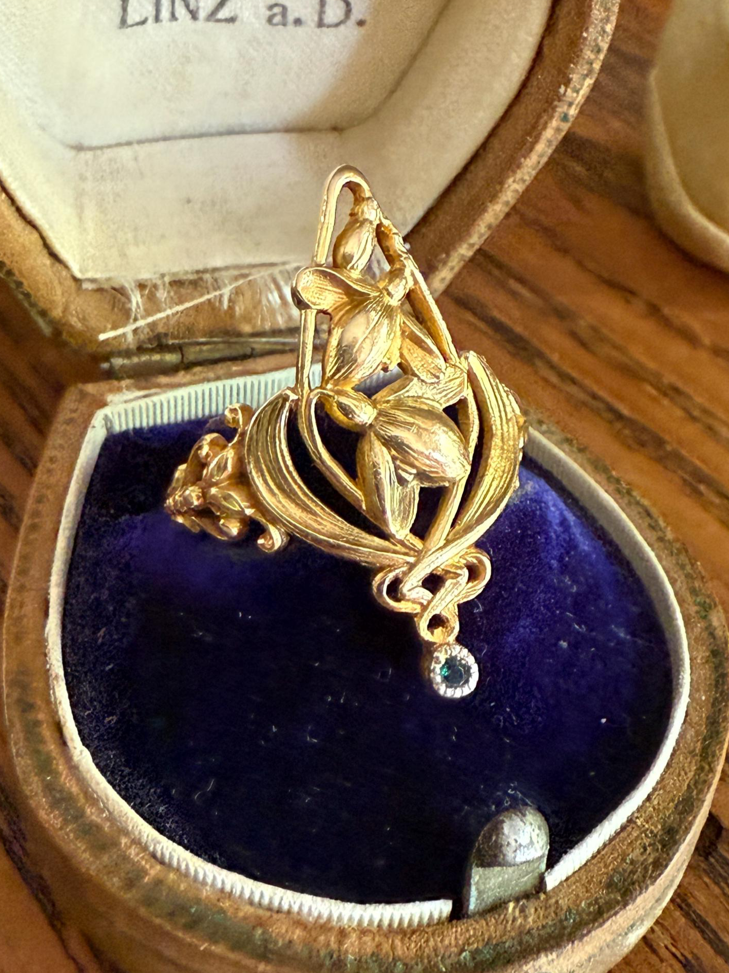 Delicious Floral French Art NOUVEAU Antique Belle Epoque Rose SWIRL Whiplash 18k Gold Ring Large 1.1"