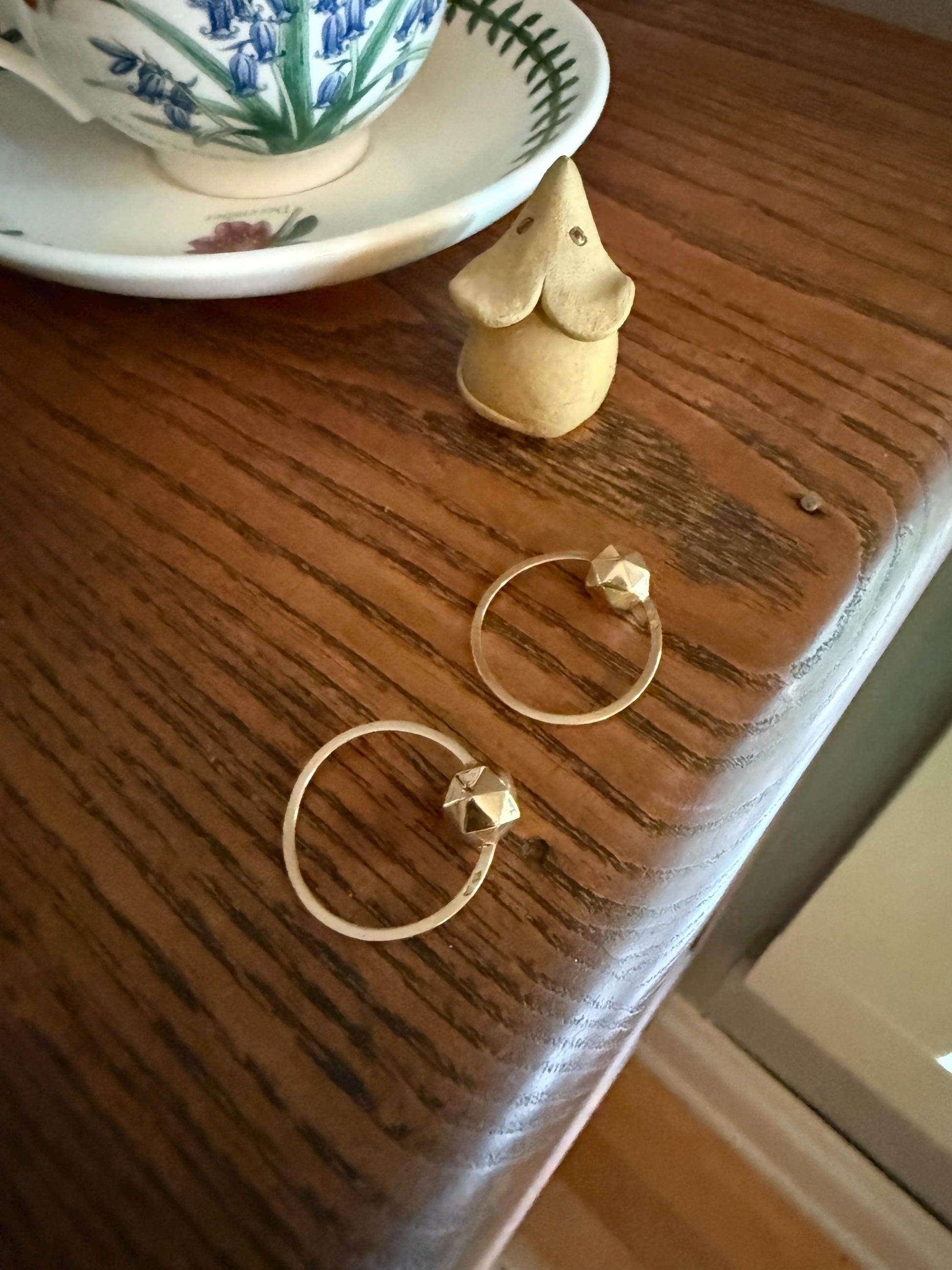 Vintage to Antique French Savoyard CREOLE Hoop EARRINGS 18k Gold Faceted Ball Shimmering Geometric