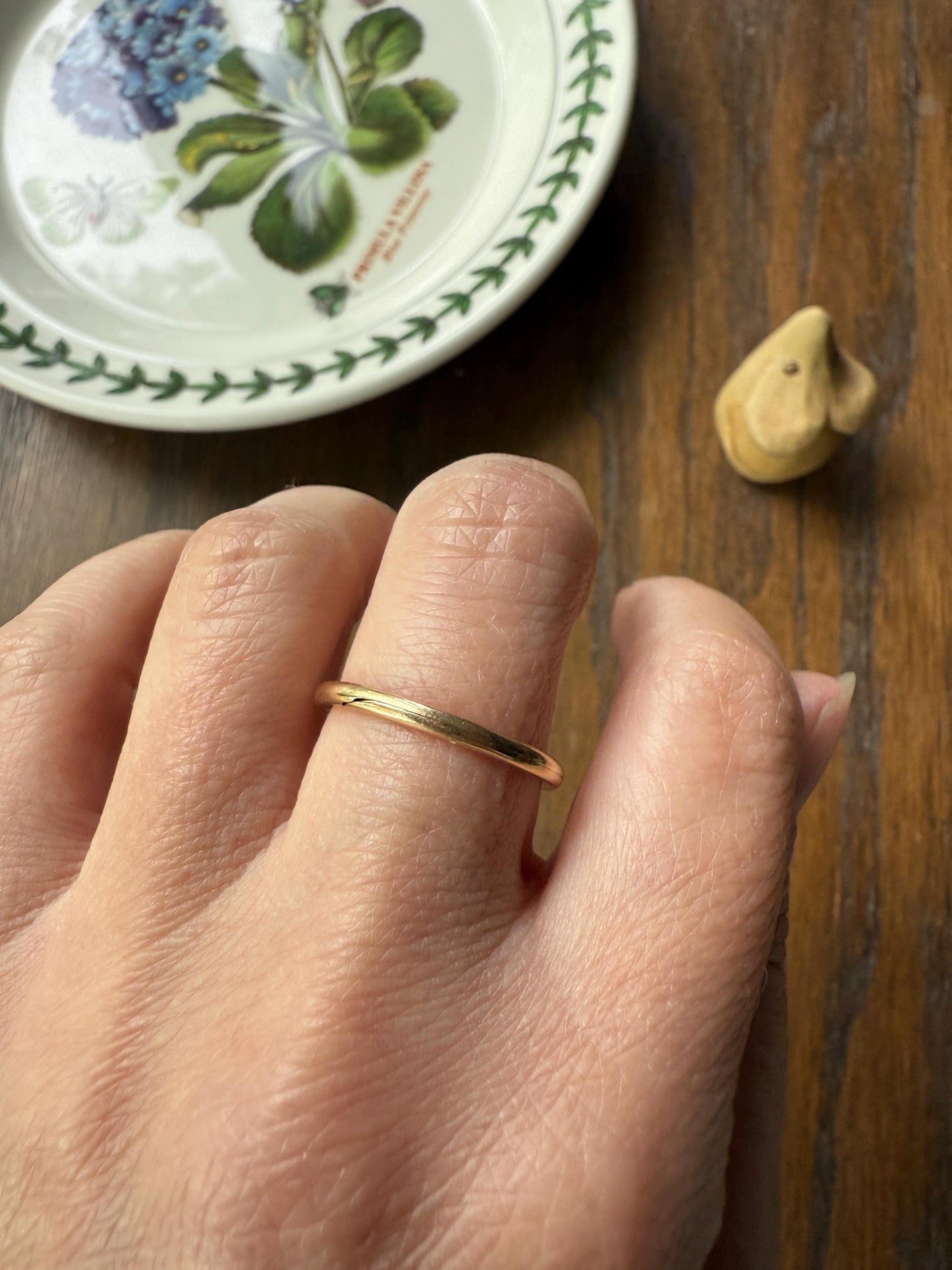 DATED 1839 Early VICTORIAN French Antique 18k Gold GIMMEL Twin Wedding Band Skinny Puzzle RiNG Donut Stacker Comfort Fit Gift Love Georgian