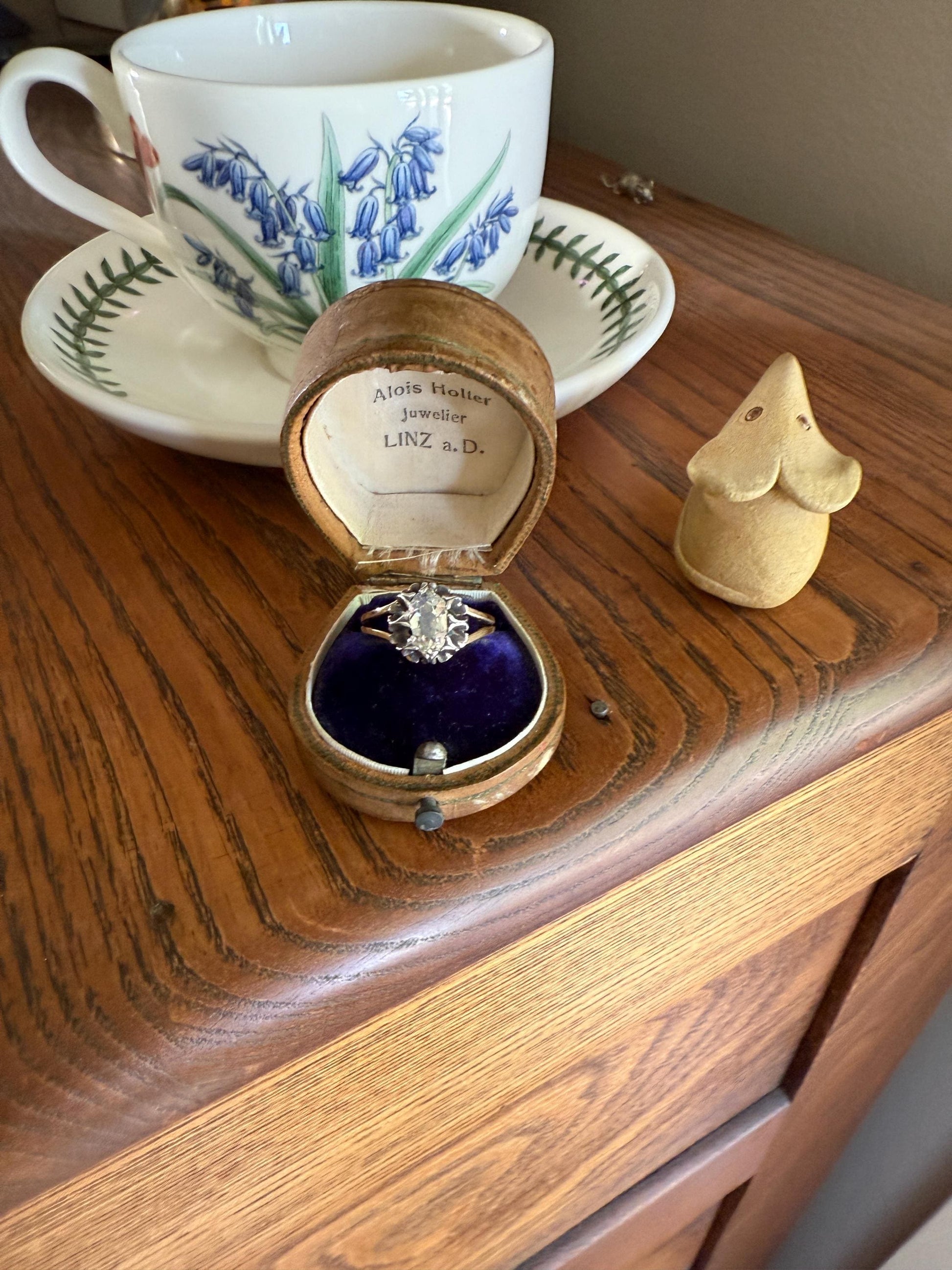 ANTIQUE Elongated Old Mine Cut Oval DIAMOND Eye Clean Silver Star Prong Basket Setting in 10k Gold Unique Buttercup Victorian .6 to 1.2 Ct.