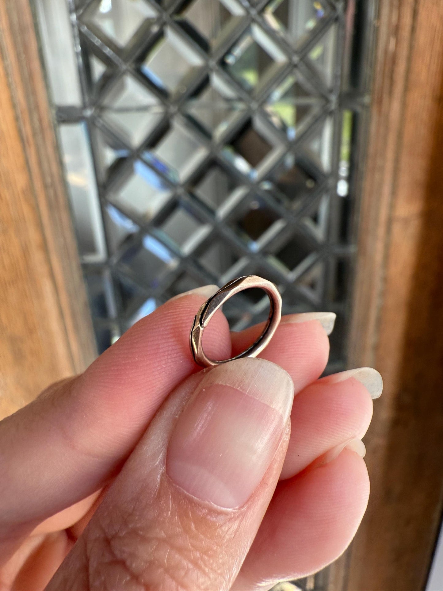 Faceted SPLIT Ring Pendant Holder Connector Antique 10k Warm Gold Beveled Victorian Jewelry Parts Findings Neckmess Neckstack