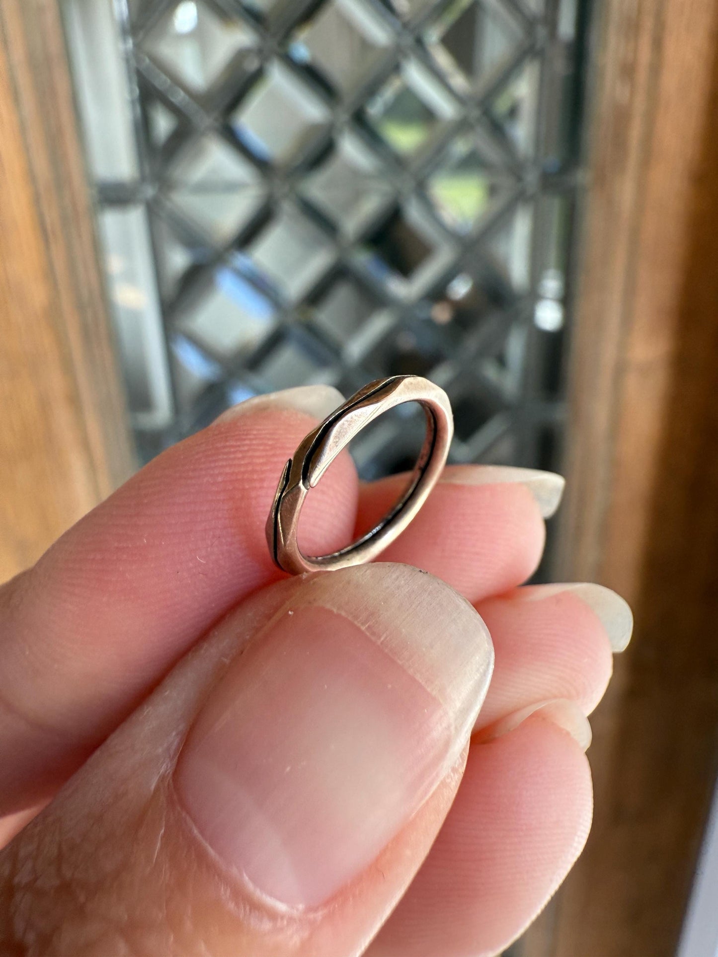 Faceted SPLIT Ring Pendant Holder Connector Antique 10k Warm Gold Beveled Victorian Jewelry Parts Findings Neckmess Neckstack