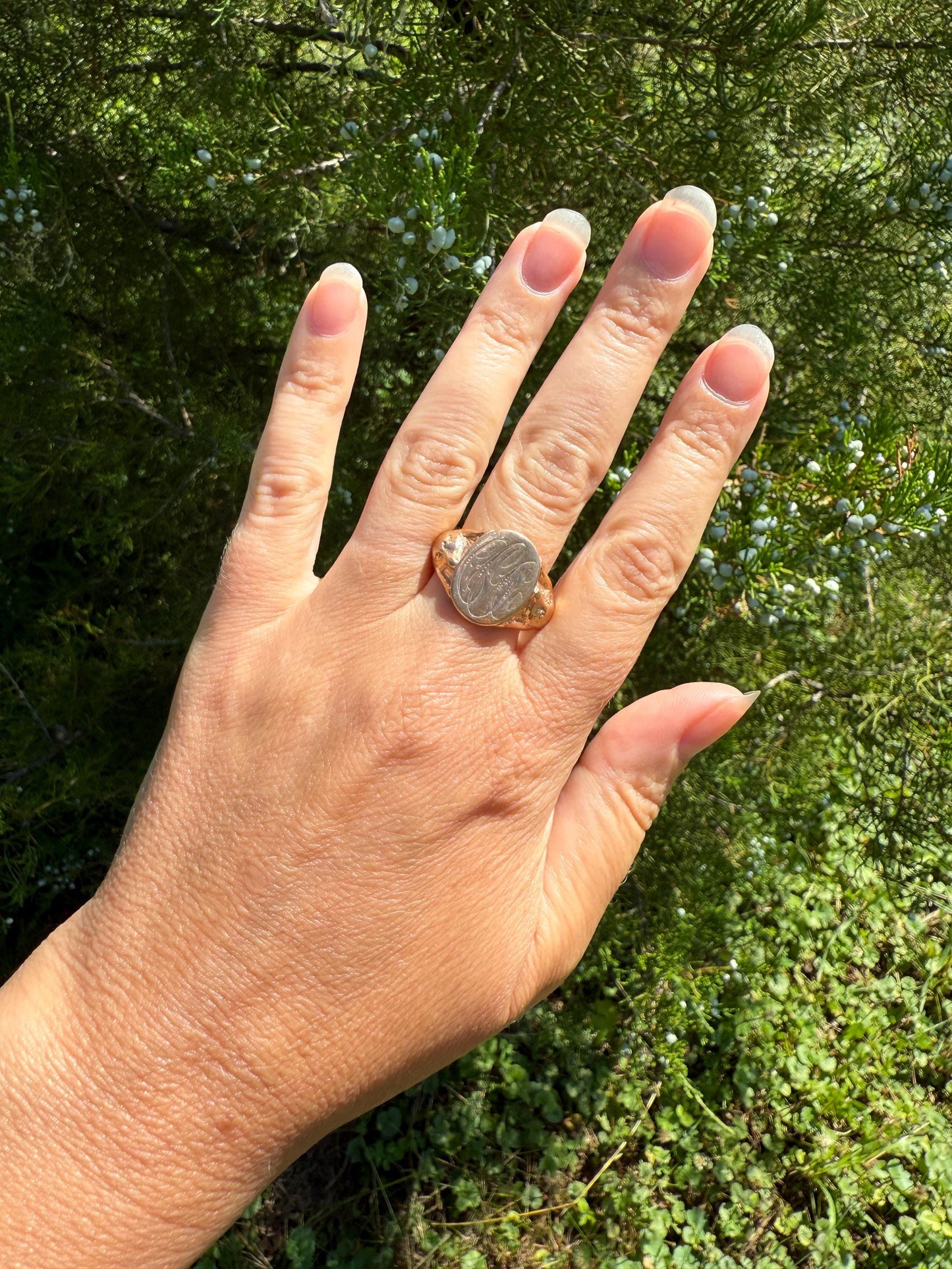 FOX or WOLF Figural Signet 8.5g 10k Rose Gold Antique Animal Ring Chunky Band Sturdy Heavy Unisex Lifelike Detail Initial Monogram Man or