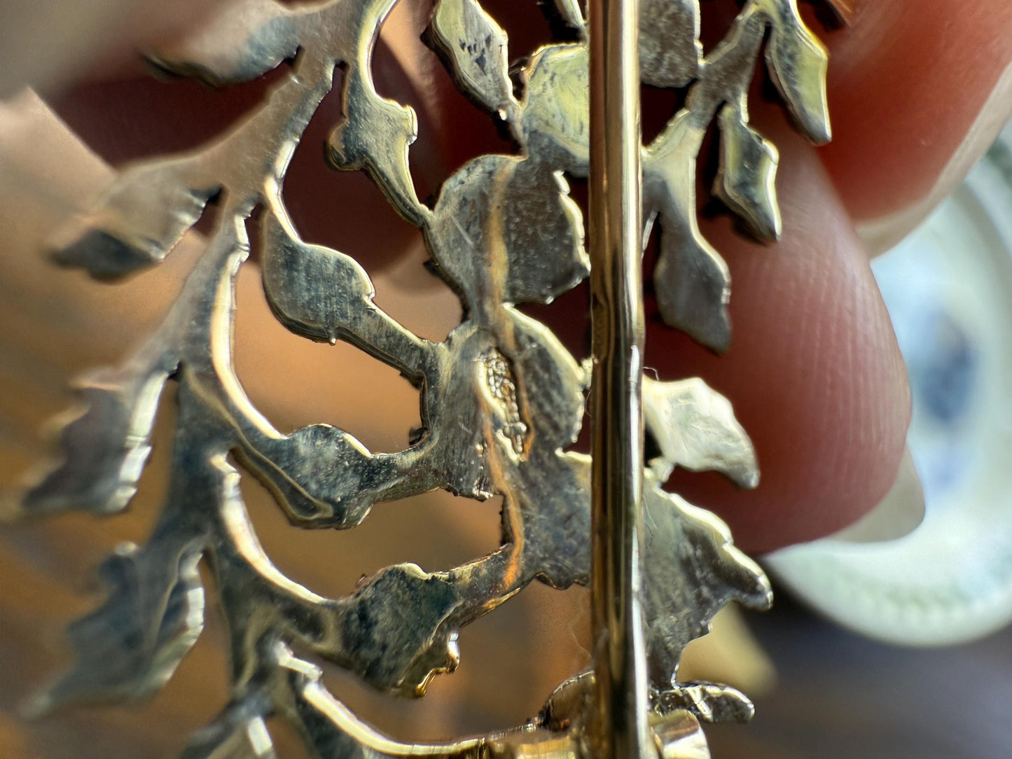 Antique Floral Haley's Comet Rose Cut Diamond Brooch Extender Connector Pin 18k Gold Silver Solid Victorian Bridal Hair Pin Something Old
